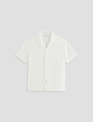 Foster Short Sleeve Shirt White Relaxed Fit Camp Shirt Men Top Photo 9