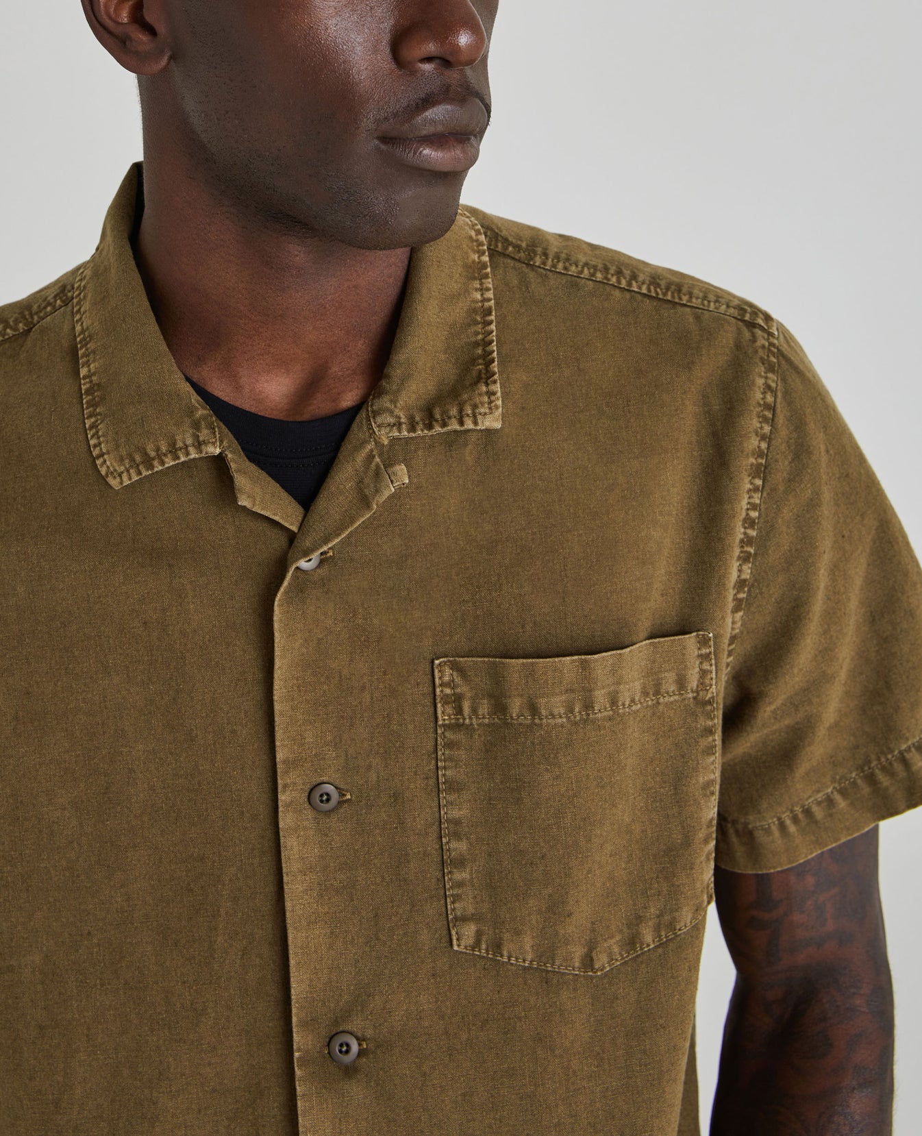 Foster Short Sleeve Shirt Sulfur X Notting Vine Classic Crew Neck Tee Men Tops Photo 6