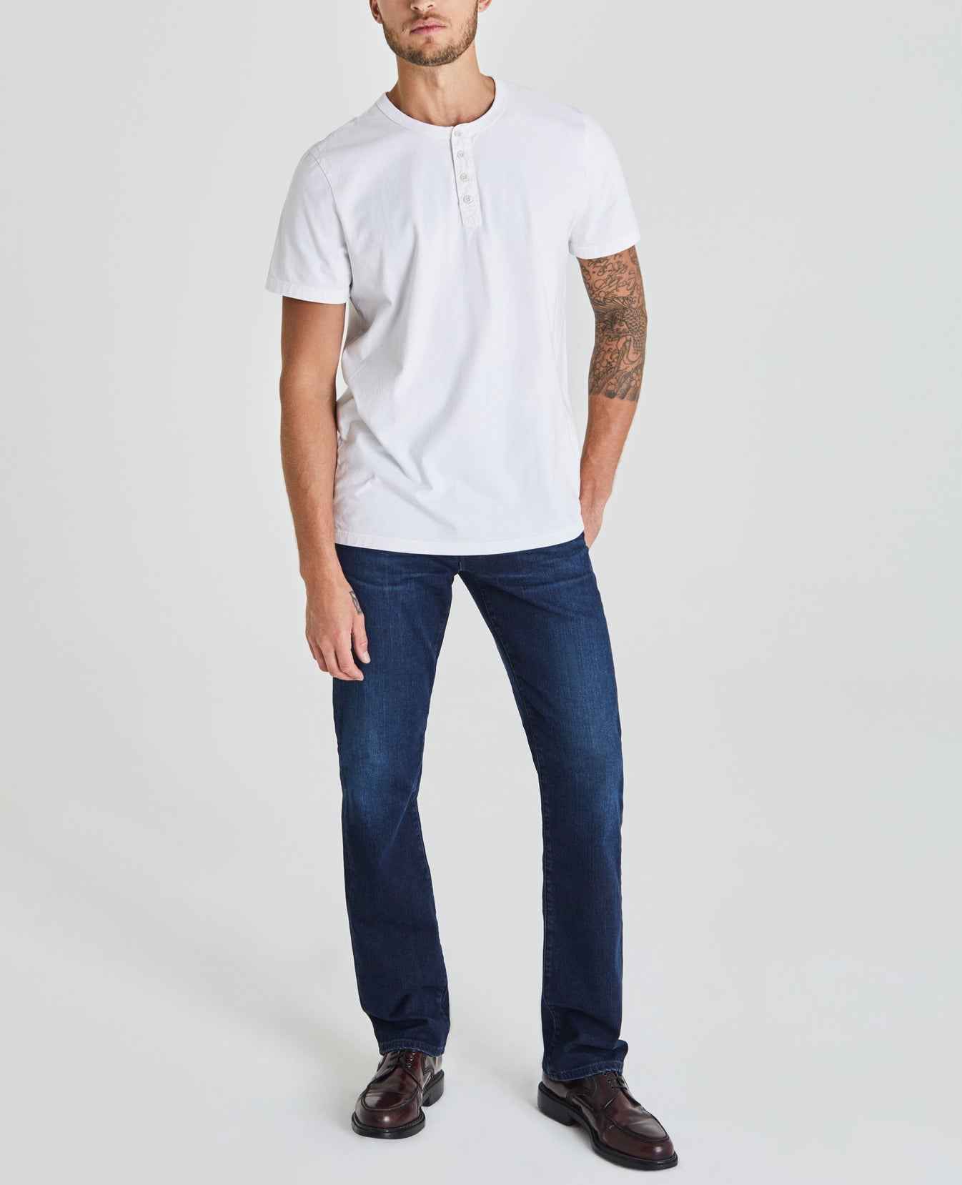 Clyde Short Sleeve Henley True White Classic Fit Crew Men Tops Photo 6