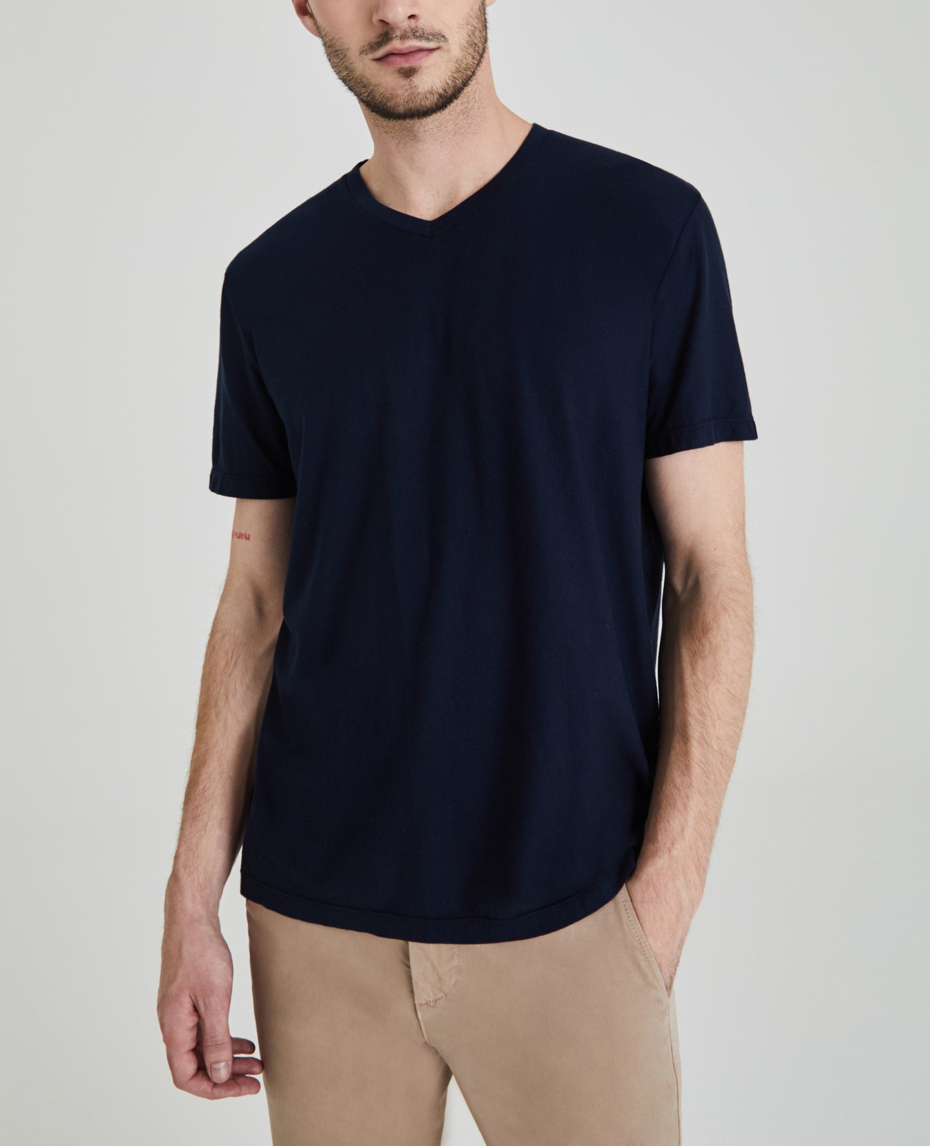 Bryce Vee True Navy Classic Fit Vee Men Tops Photo 1