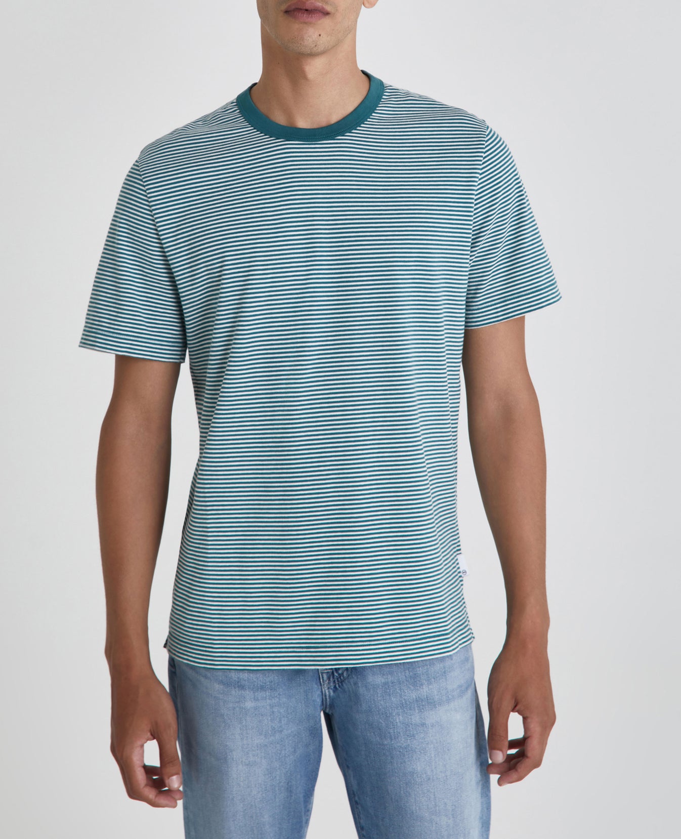 Beckham Crew Ocean Stone/Ivory Dust Classic Fit Crew Men Tops Photo 1