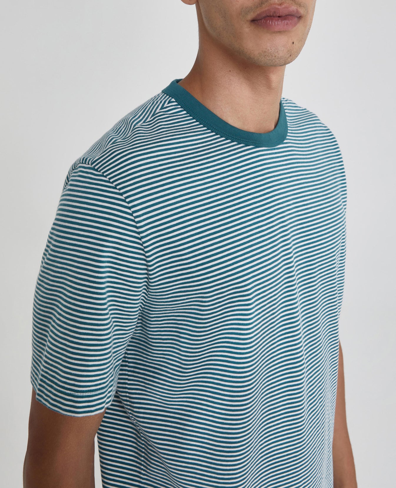 Beckham Crew Ocean Stone/Ivory Dust Classic Fit Crew Men Tops Photo 2