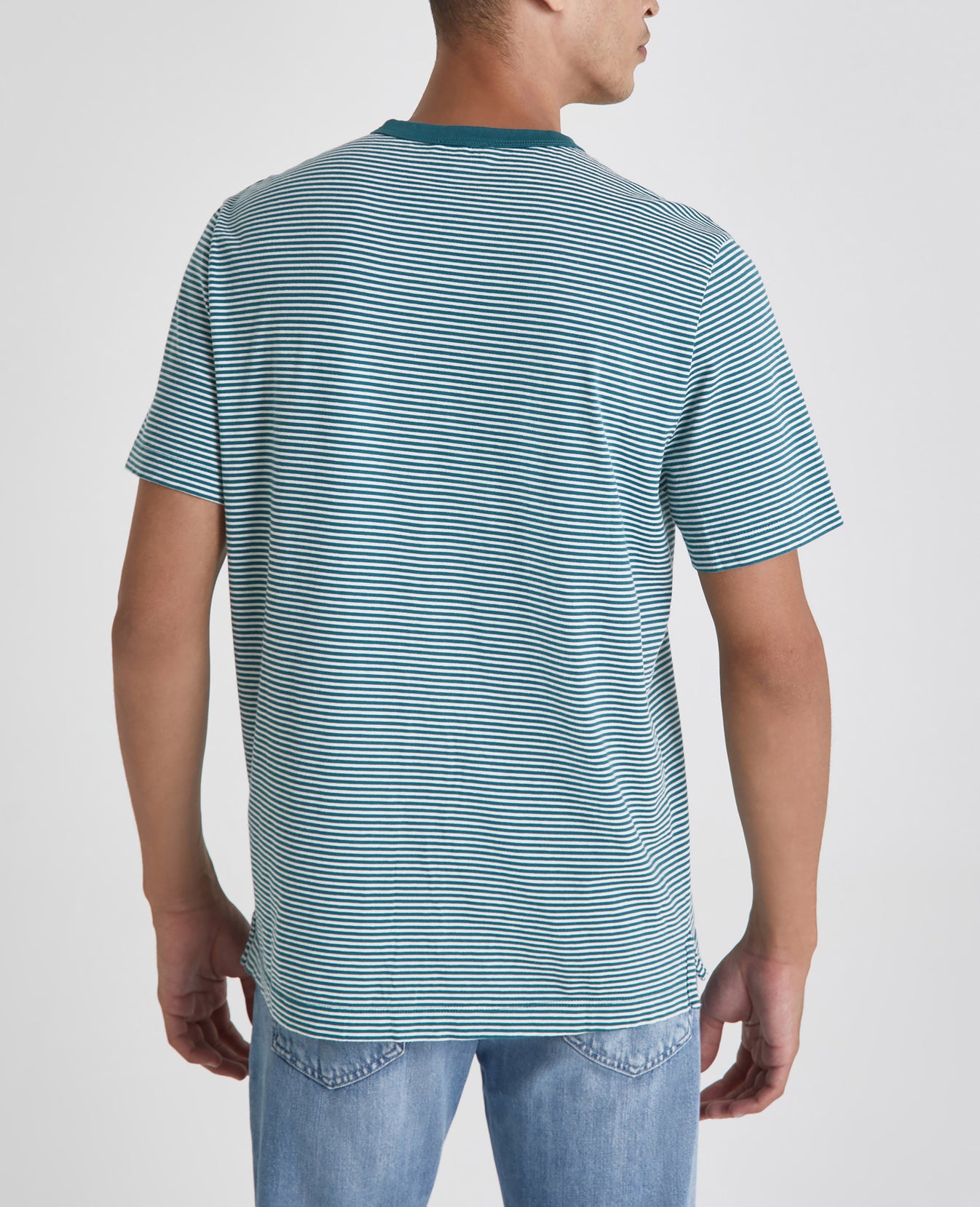 Beckham Crew Ocean Stone/Ivory Dust Classic Fit Crew Men Tops Photo 6