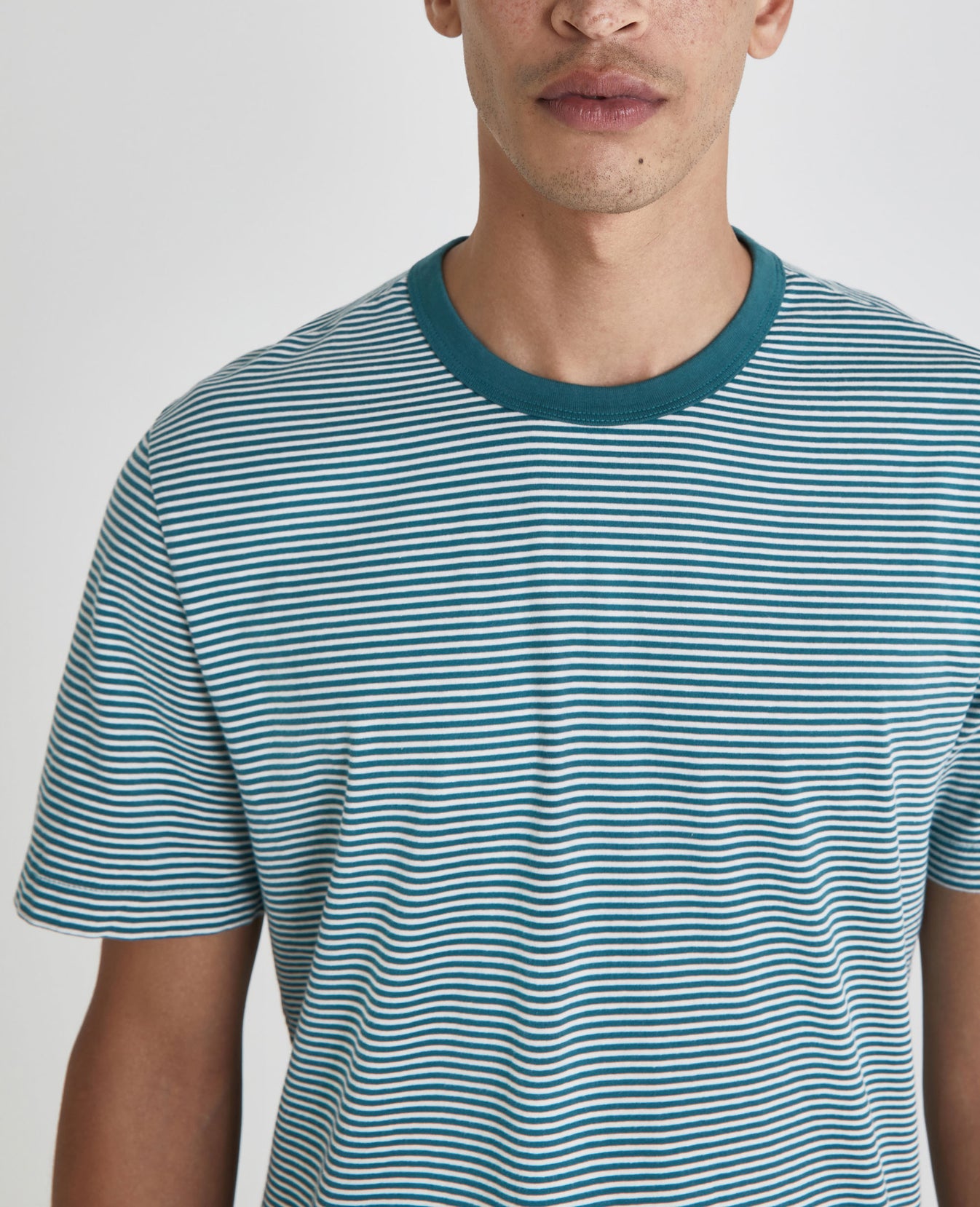 Beckham Crew Ocean Stone/Ivory Dust Classic Fit Crew Men Tops Photo 6