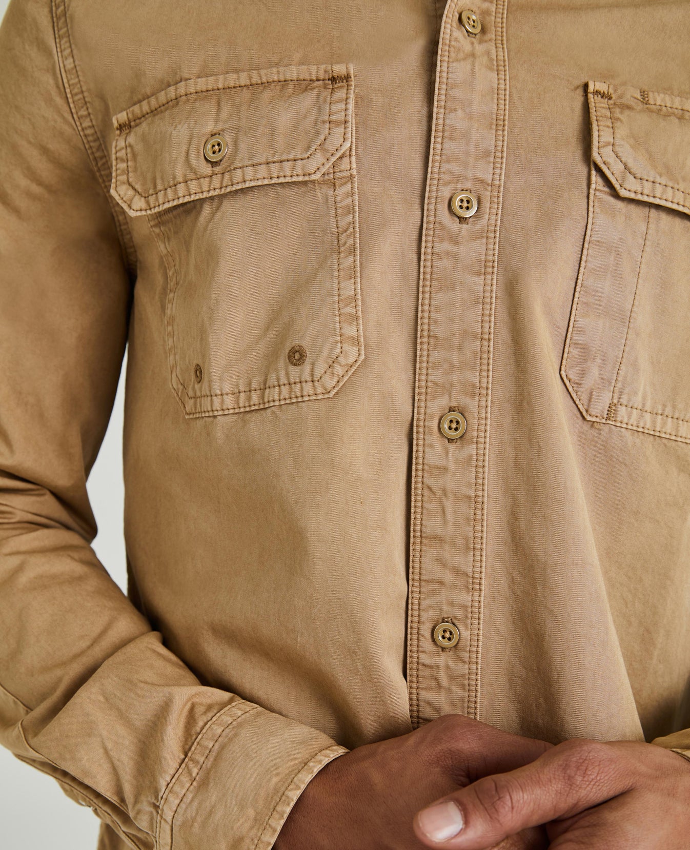 Benning Sleeve Patch Shirt Sulfur Sandy Pail Long Sleeve Shirt Men Tops Photo 2