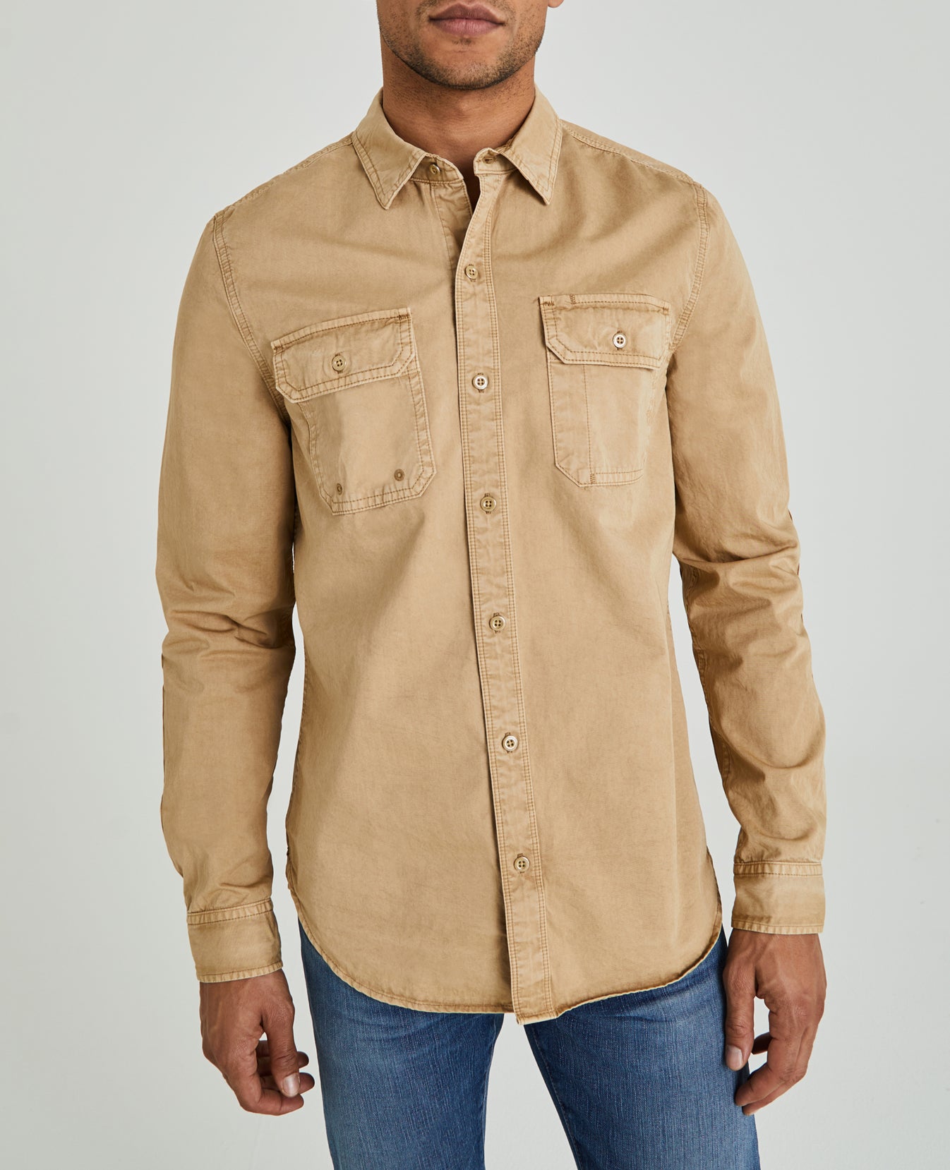 Benning Sleeve Patch Shirt Sulfur Sandy Pail Long Sleeve Shirt Men Tops Photo 3