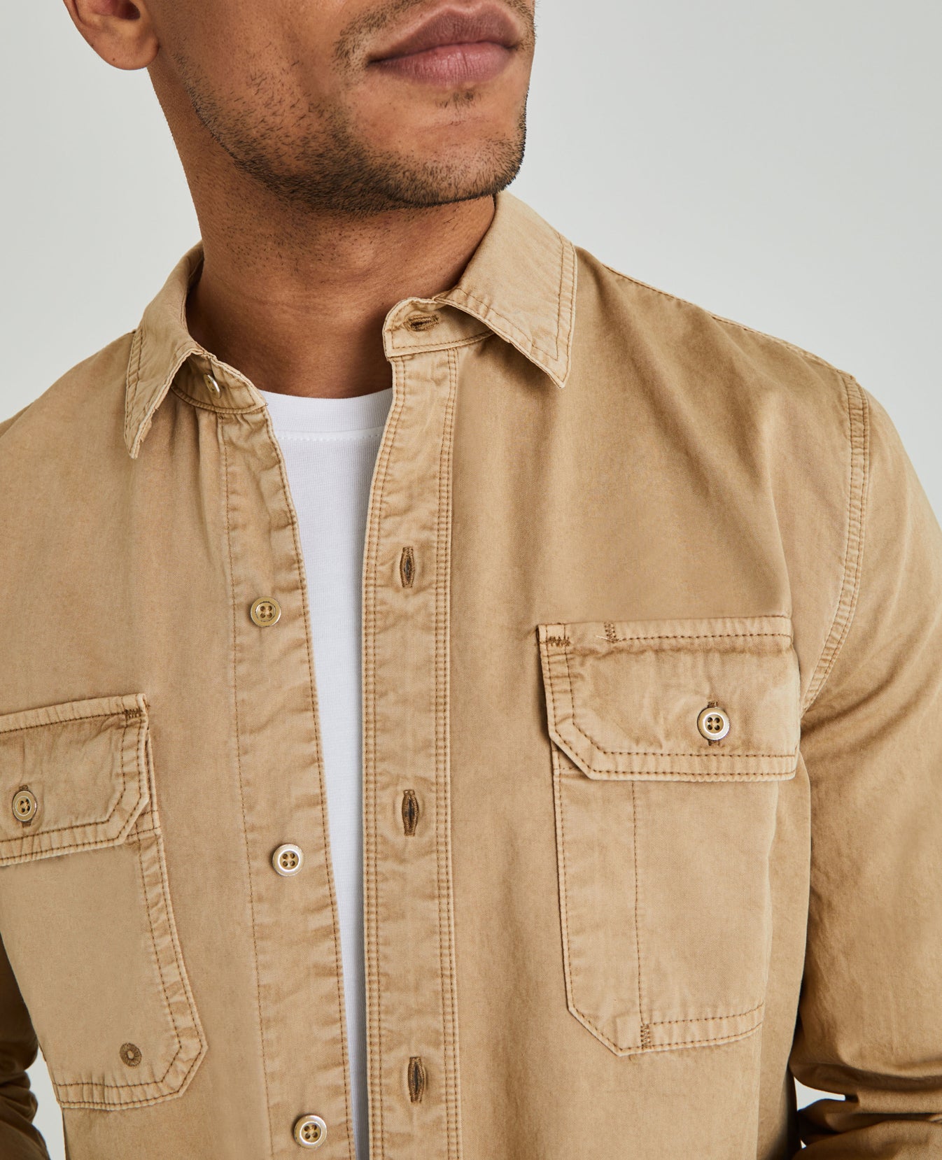 Benning Sleeve Patch Shirt Sulfur Sandy Pail Long Sleeve Shirt Men Tops Photo 7