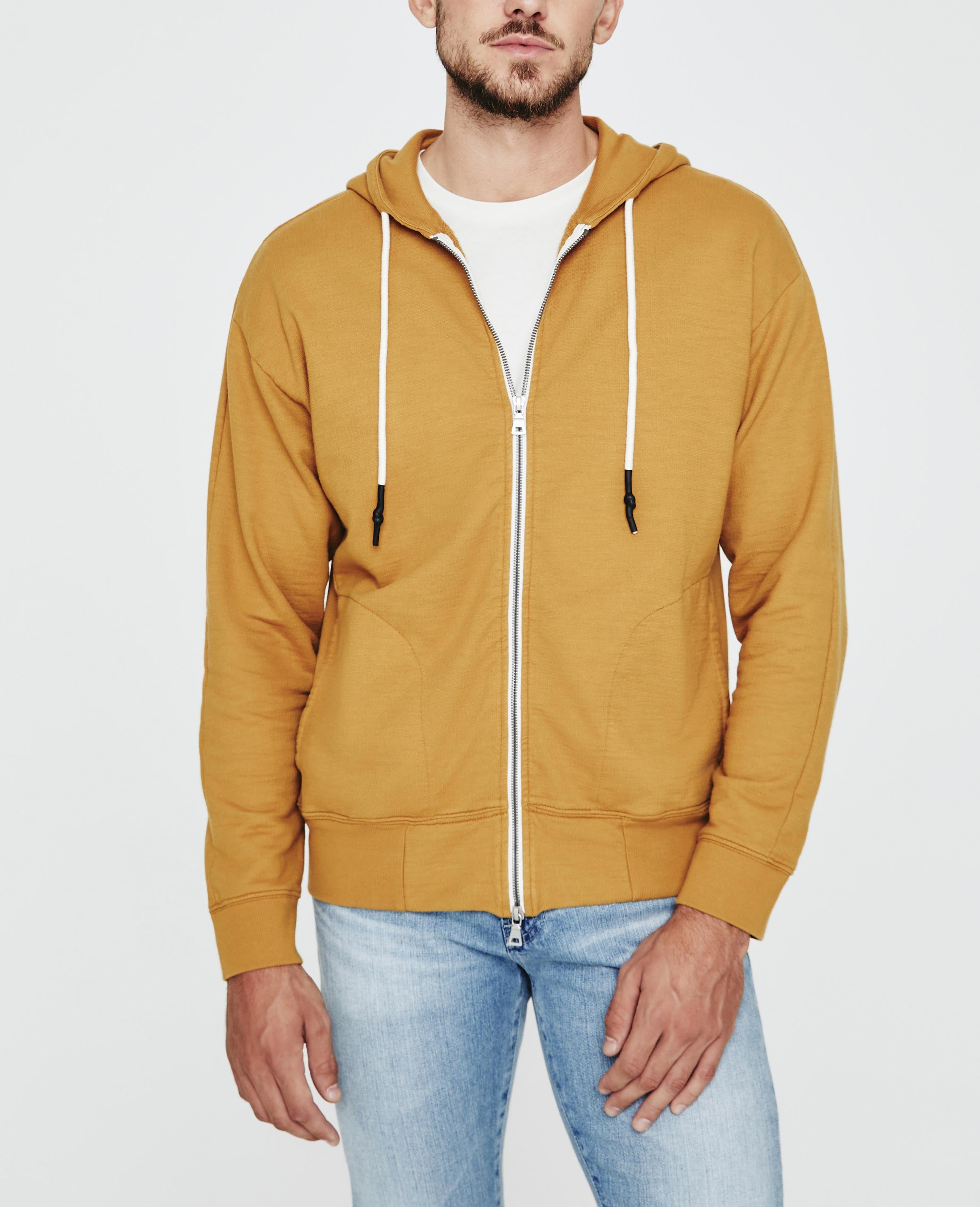 Mens Hoodie Mustard Zip Hoodie Buy MEBADASS Men's Relaxed Fit