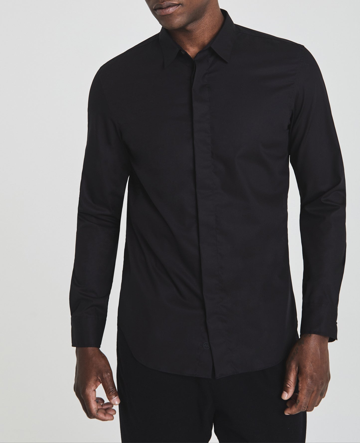 Ace Dress Shirt True Black Long Sleeve Shirt Men Tops Photo 1