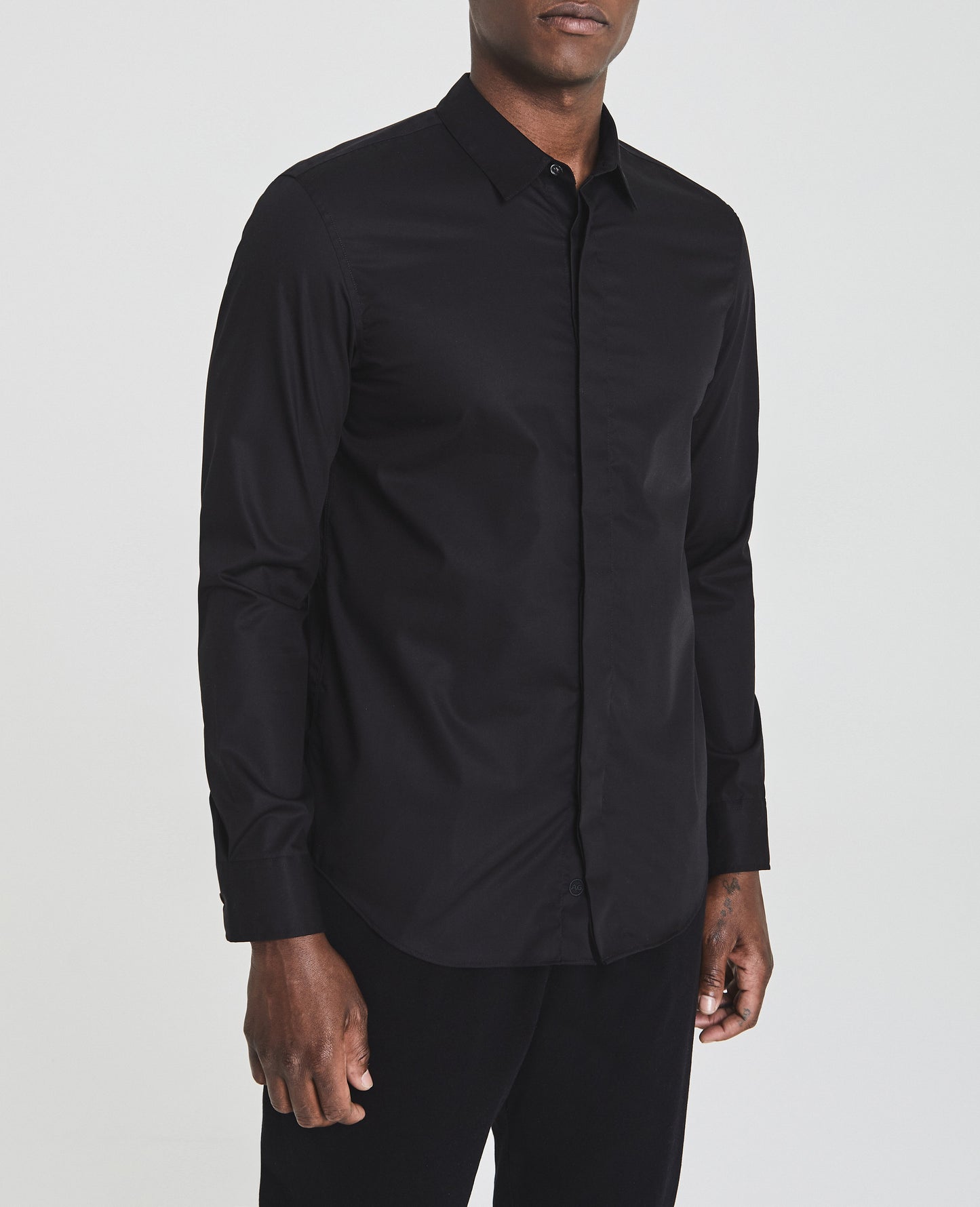 Ace Dress Shirt True Black Long Sleeve Shirt Men Tops Photo 4