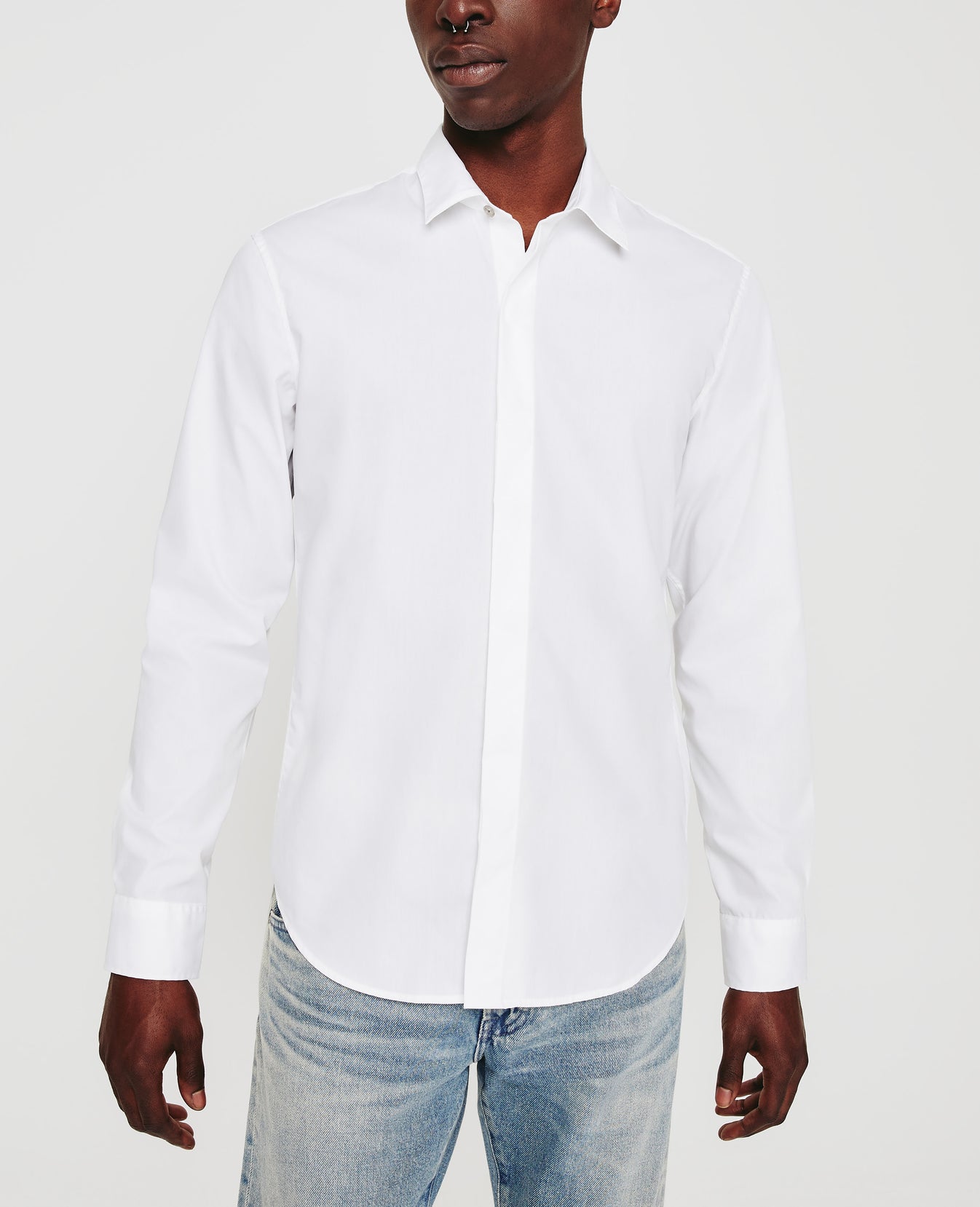 Ace Dress Shirt True White Long Sleeve Shirt Men Tops Photo 1