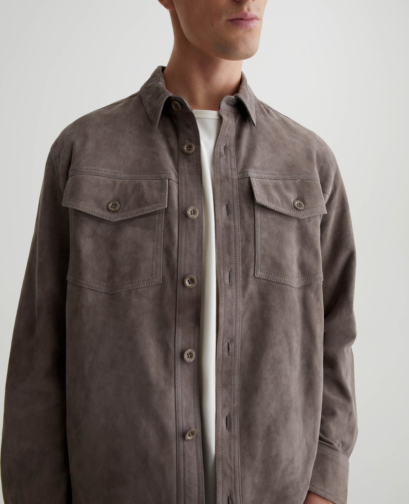 Elias Shirt Jacket Lunar Soil Mens Top Photo 3