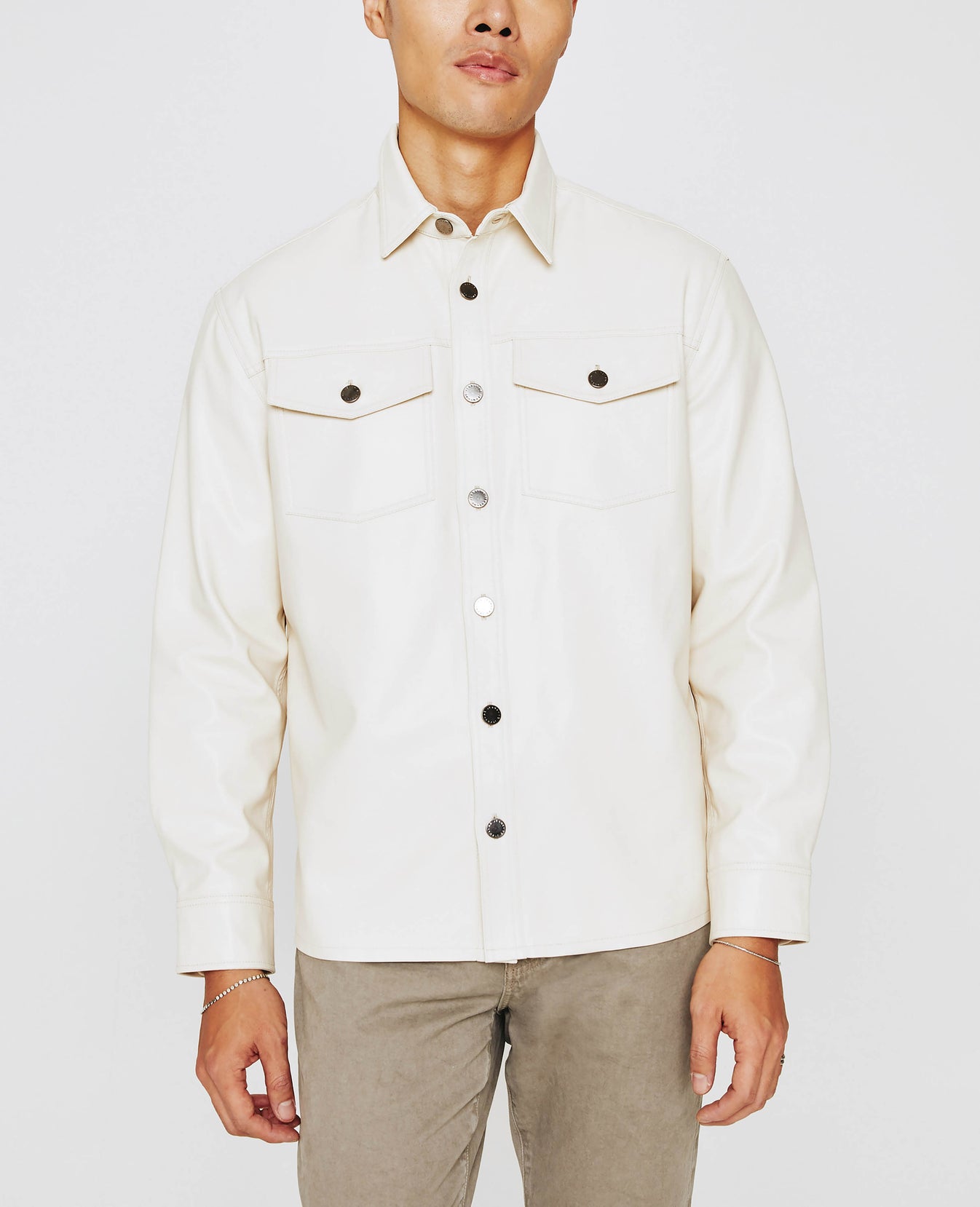 Elias Shirt Jacket Ivory Dust mens Top Photo 1
