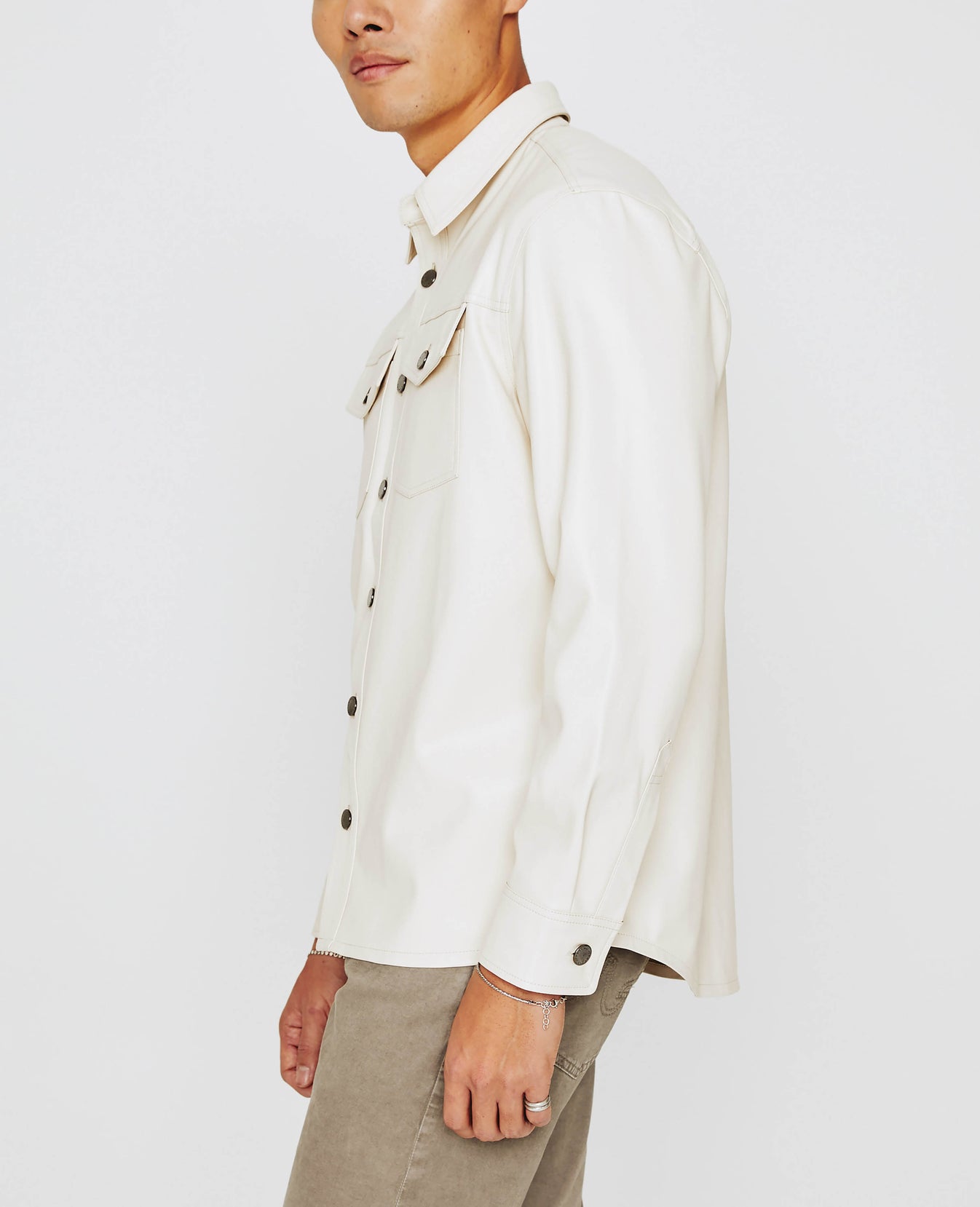 Elias Shirt Jacket Ivory Dust mens Top Photo 2