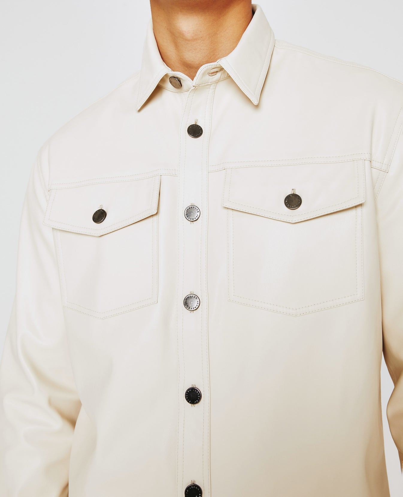 Elias Shirt Jacket Ivory Dust mens Top Photo 3