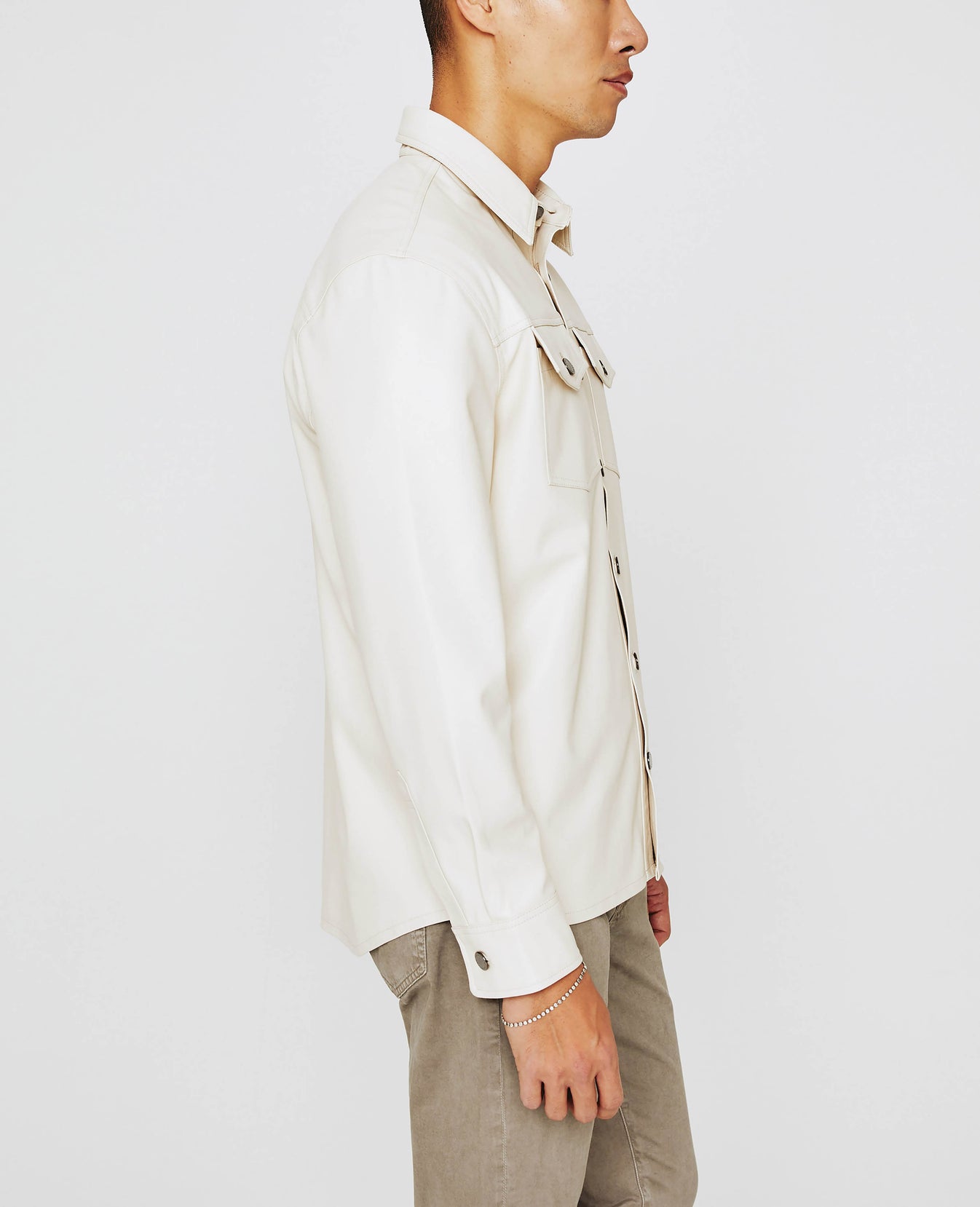 Elias Shirt Jacket Ivory Dust mens Top Photo 4