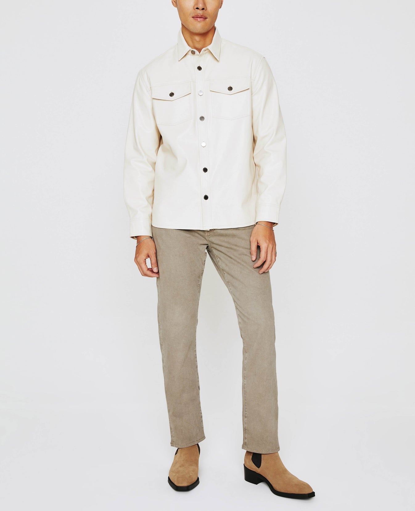 Elias Shirt Jacket Ivory Dust mens Top Photo 5