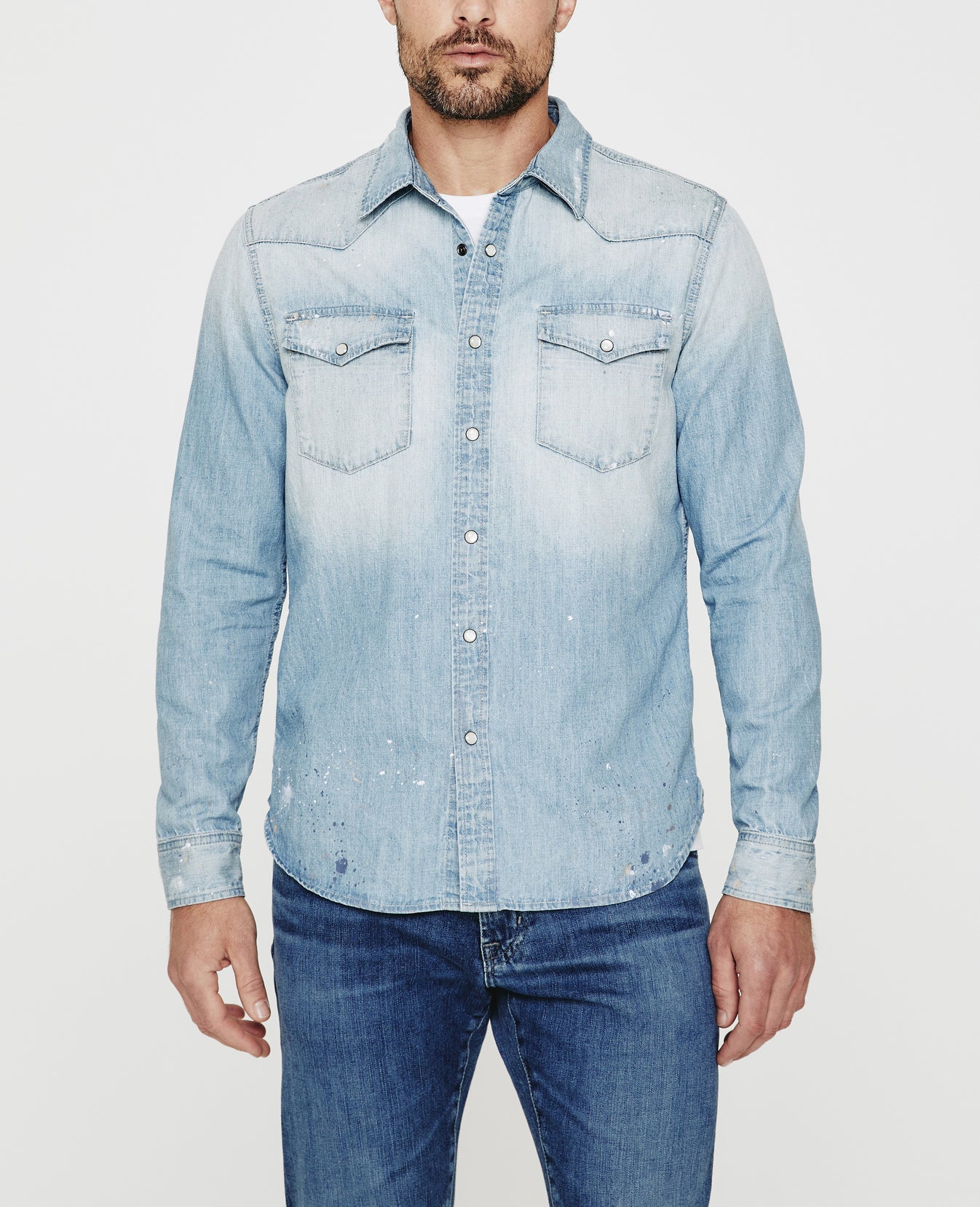 Aiden Western Shirt 21 Years Petroglyph Painted Classic Fit L/S Button Up West Men Tops Photo 3