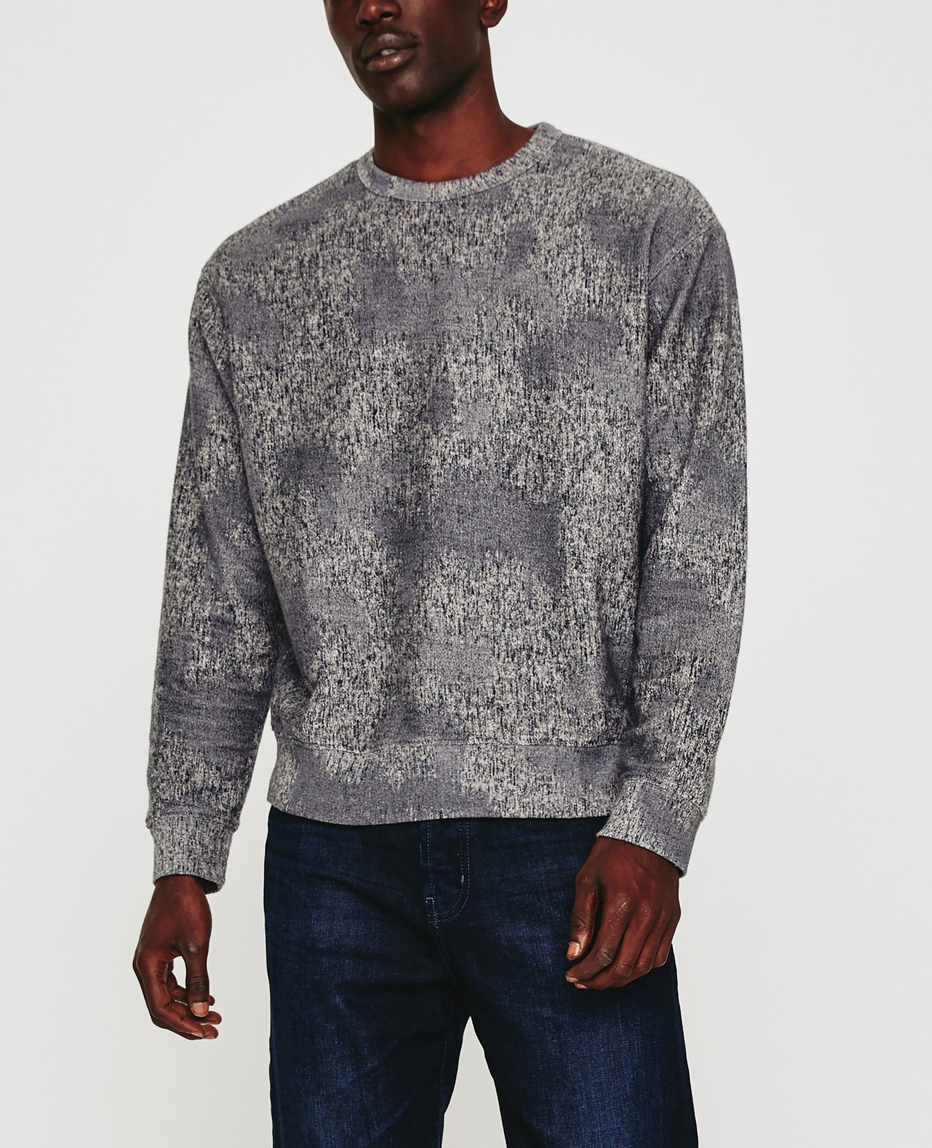 Arc Crew Ikat Heather Grey Multi Mens Top Photo 1