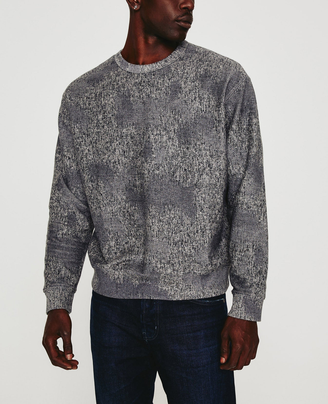 Arc Crew Ikat Heather Grey Multi Mens Top Photo 2