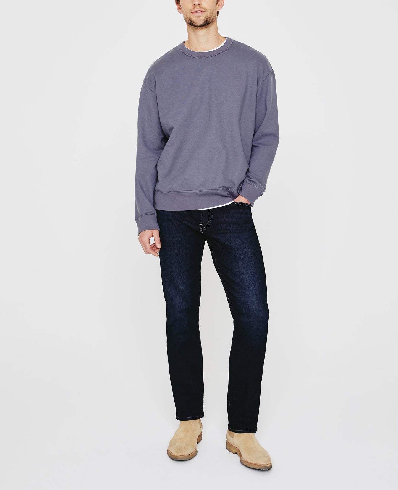 Arc Crew Desert Overcast Relaxed Crew Neck Men Tops Photo 2