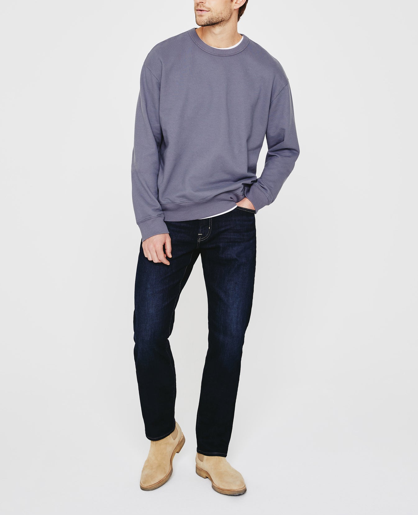 Arc Crew Desert Overcast Relaxed Crew Neck Men Tops Photo 6