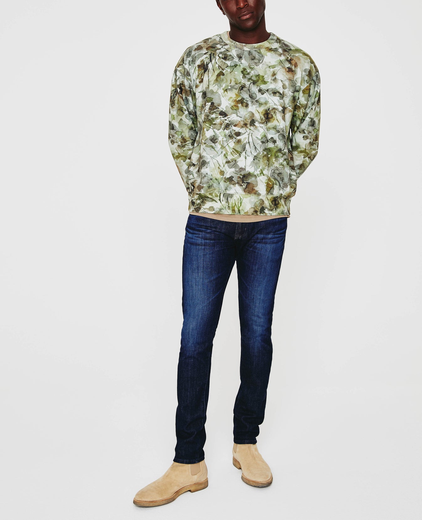 Arc Crew Hidden Bloom Green Multi Relaxed Crew Neck Men Tops Photo 1