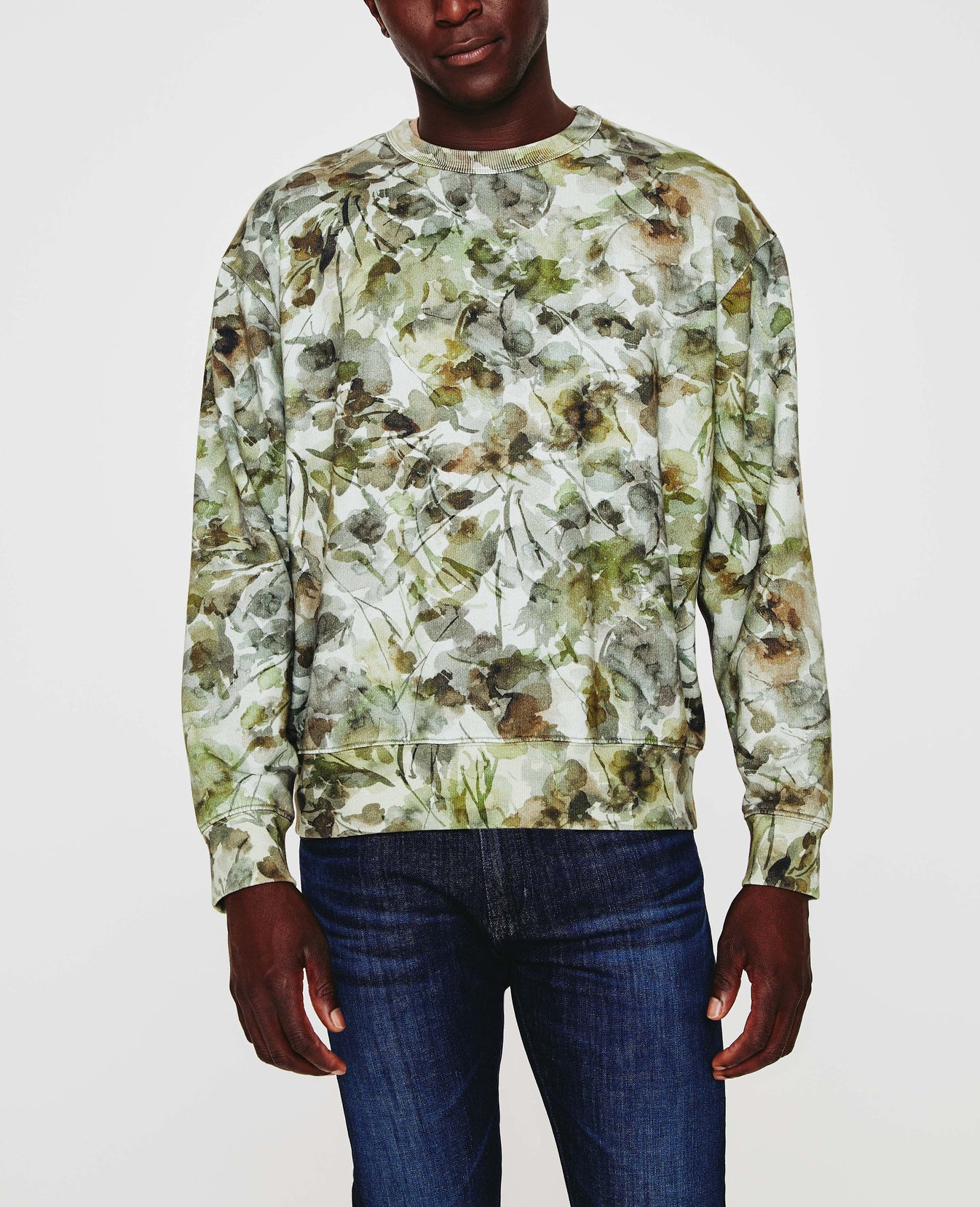 Arc Crew Hidden Bloom Green Multi Relaxed Crew Neck Men Tops Photo 2