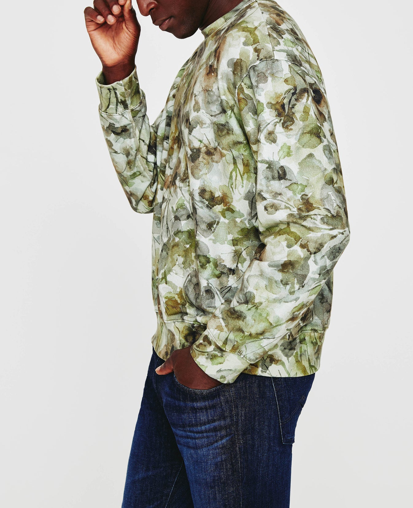 Arc Crew Hidden Bloom Green Multi Relaxed Crew Neck Men Tops Photo 6