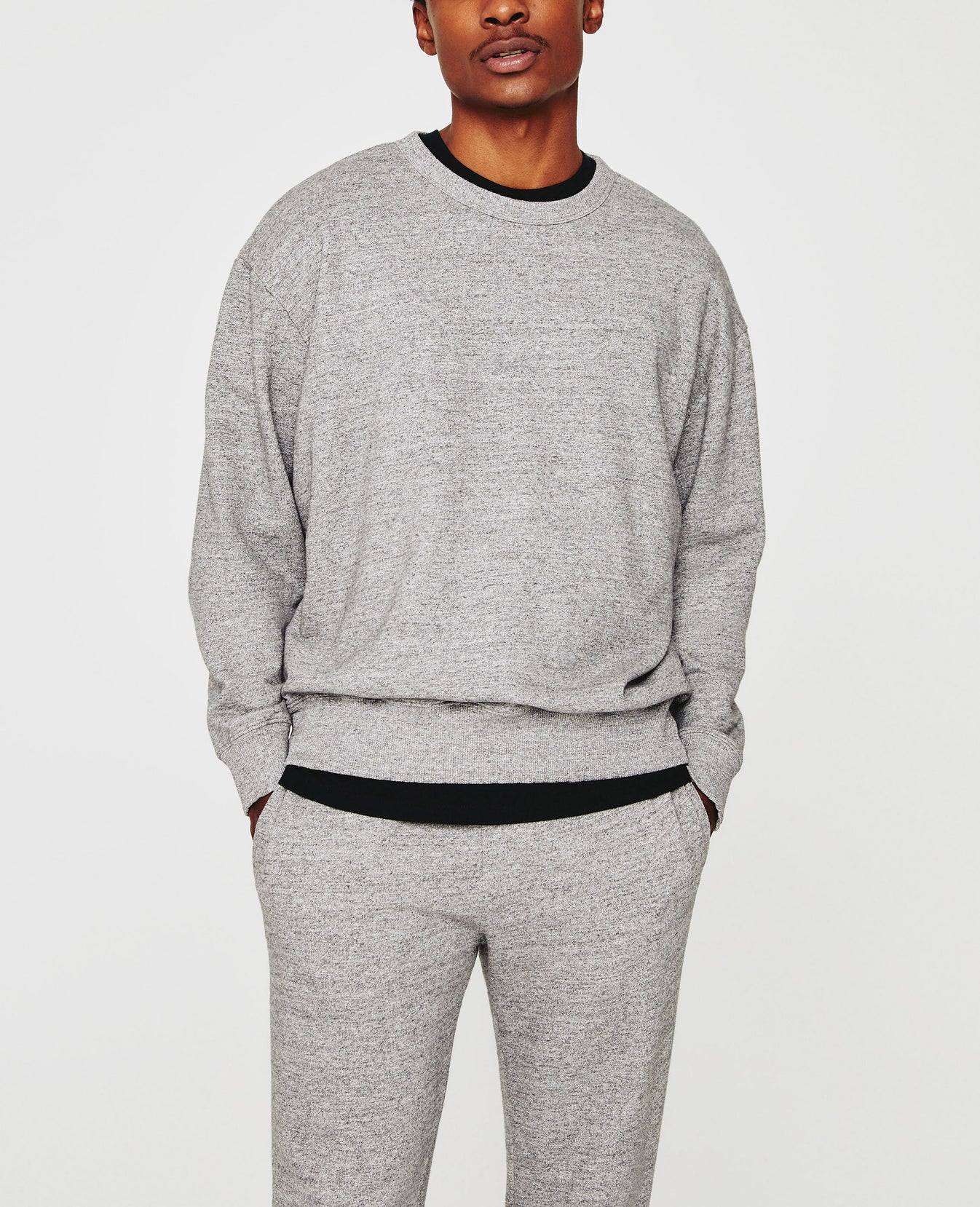 Arc Crew Heather Grey Relaxed Crew Neck Men Top Photo 1