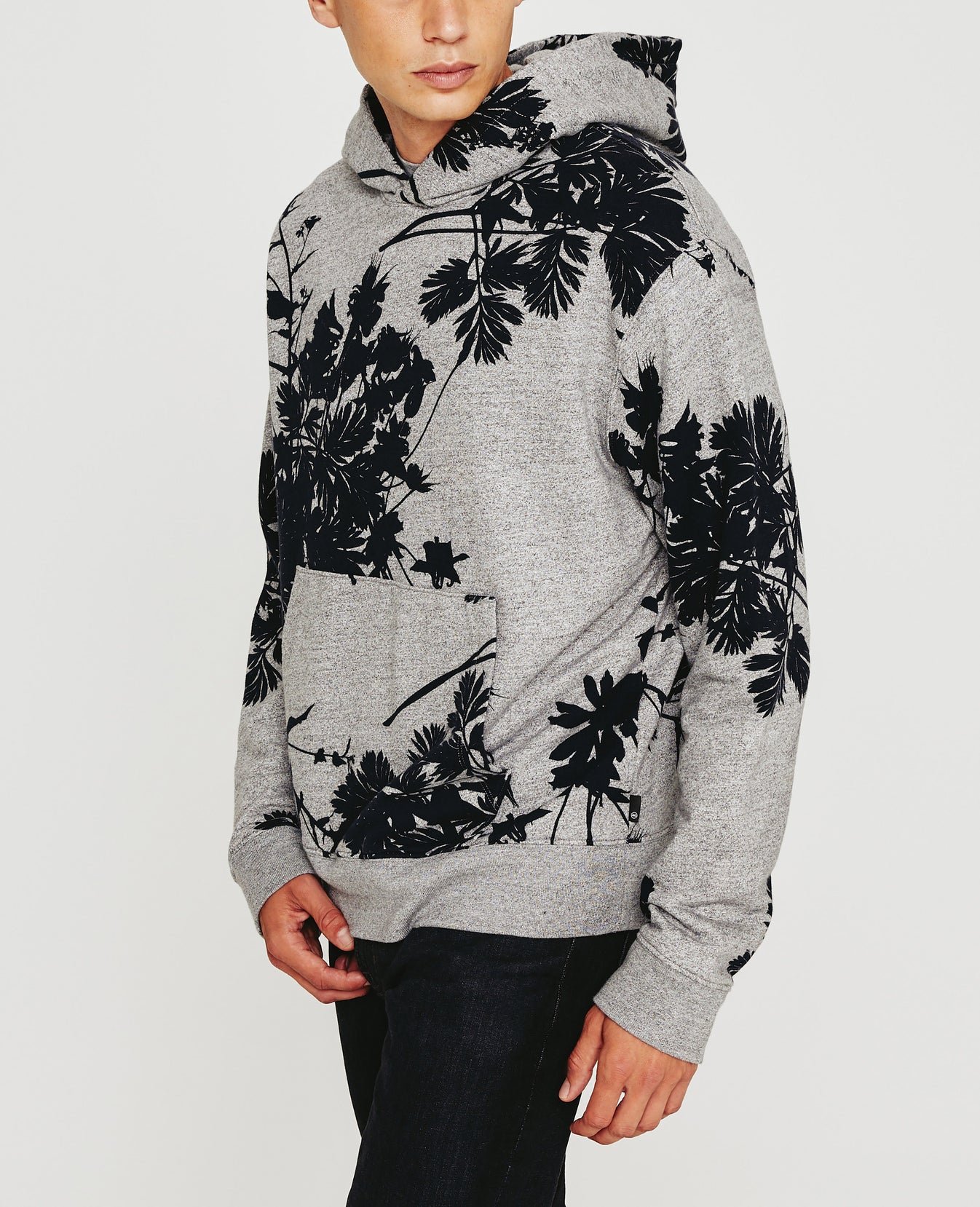 Arc Hoodie Bold Flower Heather Grey Multi Mens Top Photo 3