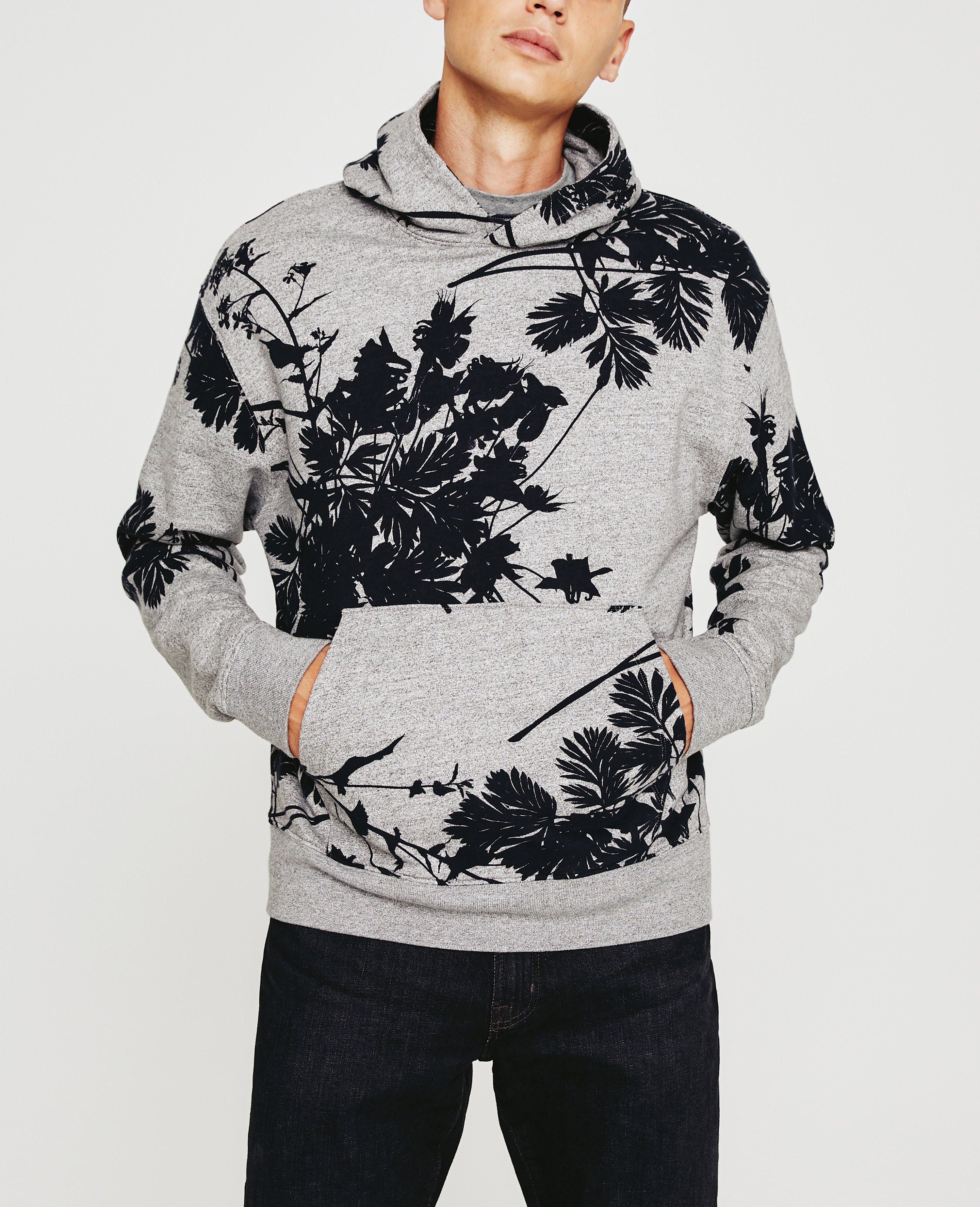 トップス Short Sleeve Hoody - Floral Printed Mens Floral Print Hoodie - Designer Pullover Sweatshirt
