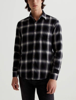 Aiden Shirt Brushed Check Plaid Grey Multi Classic Fit Long Sleeve Men Top Photo 1