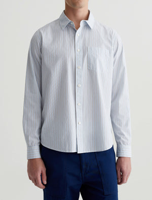 Aiden Shirt Gallery Stripe Blue Multi Mens Top Photo 1