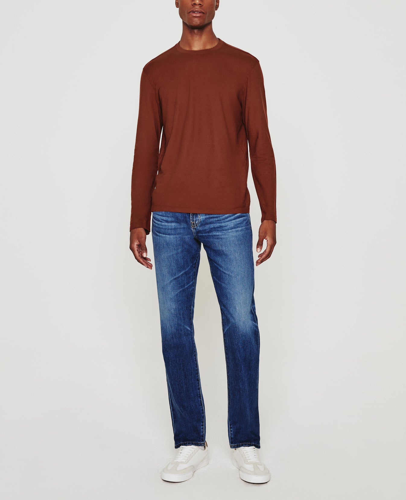 Bryce Long Sleeve Crew Fired Copper Classic Fit Crew Men Tops Photo 2