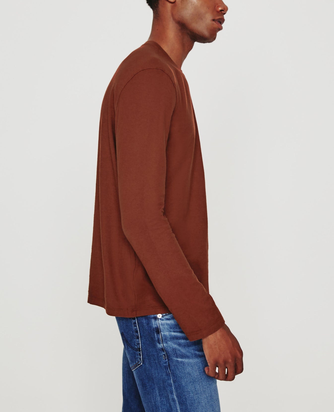 Bryce Long Sleeve Crew Fired Copper Classic Fit Crew Men Tops Photo 4