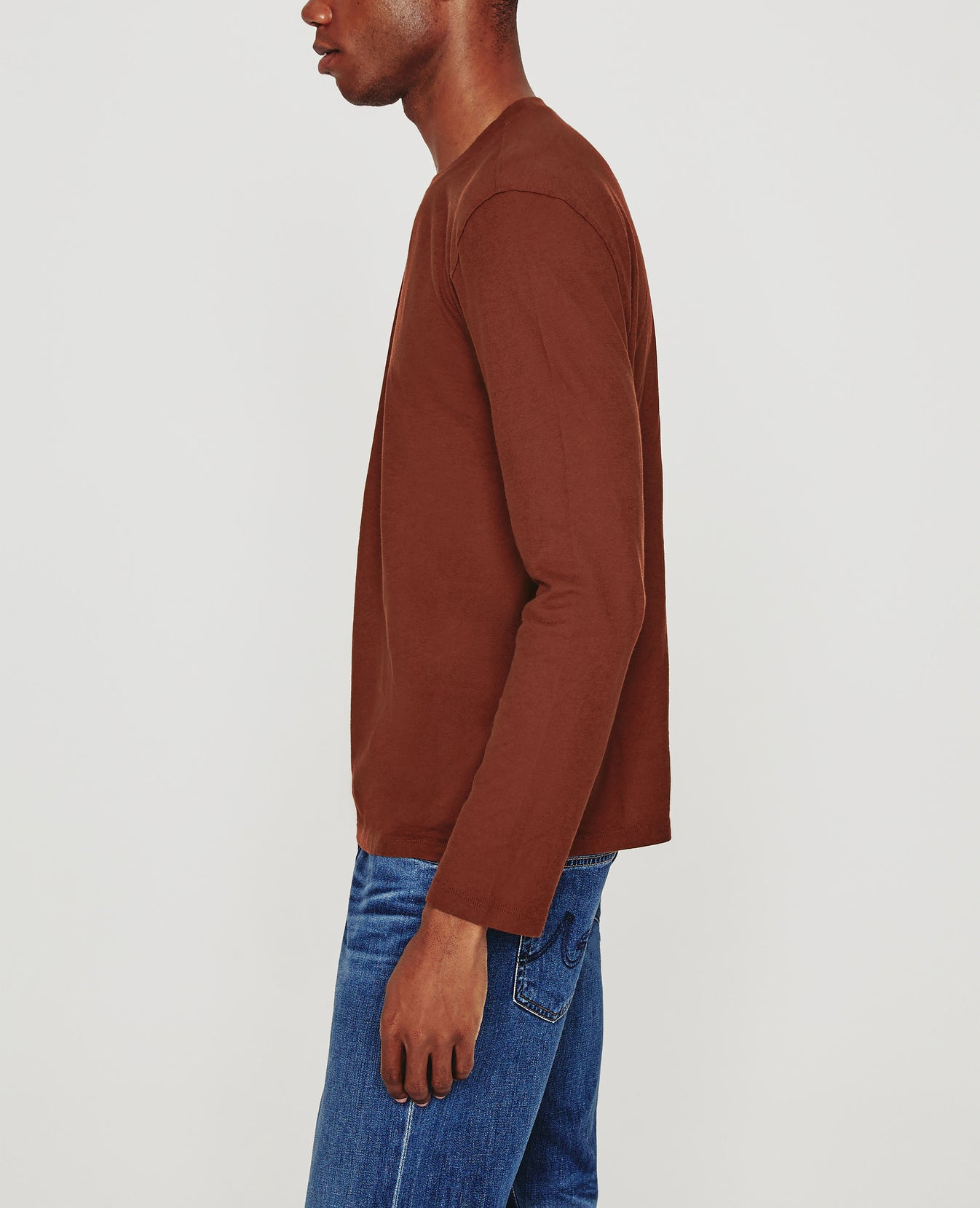 Bryce Long Sleeve Crew Fired Copper Classic Fit Crew Men Tops Photo 6