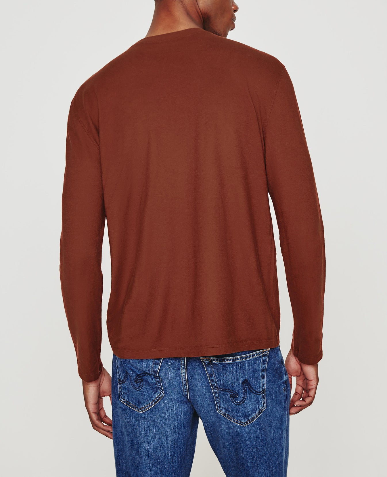 Bryce Long Sleeve Crew Fired Copper Classic Fit Crew Men Tops Photo 6