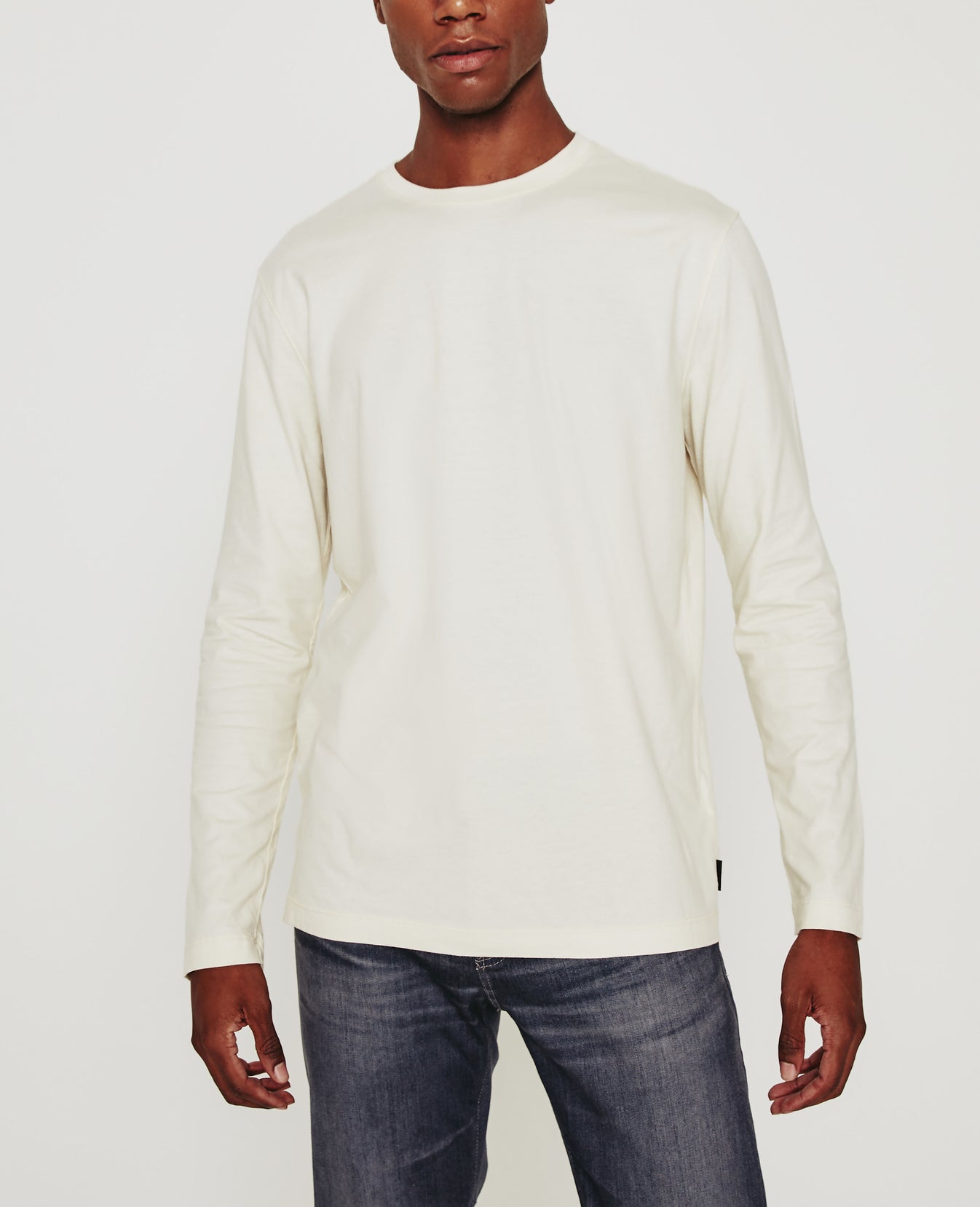 Bryce Long Sleeve Crew Ivory Dust Classic Fit Crew Men Tops Photo 1