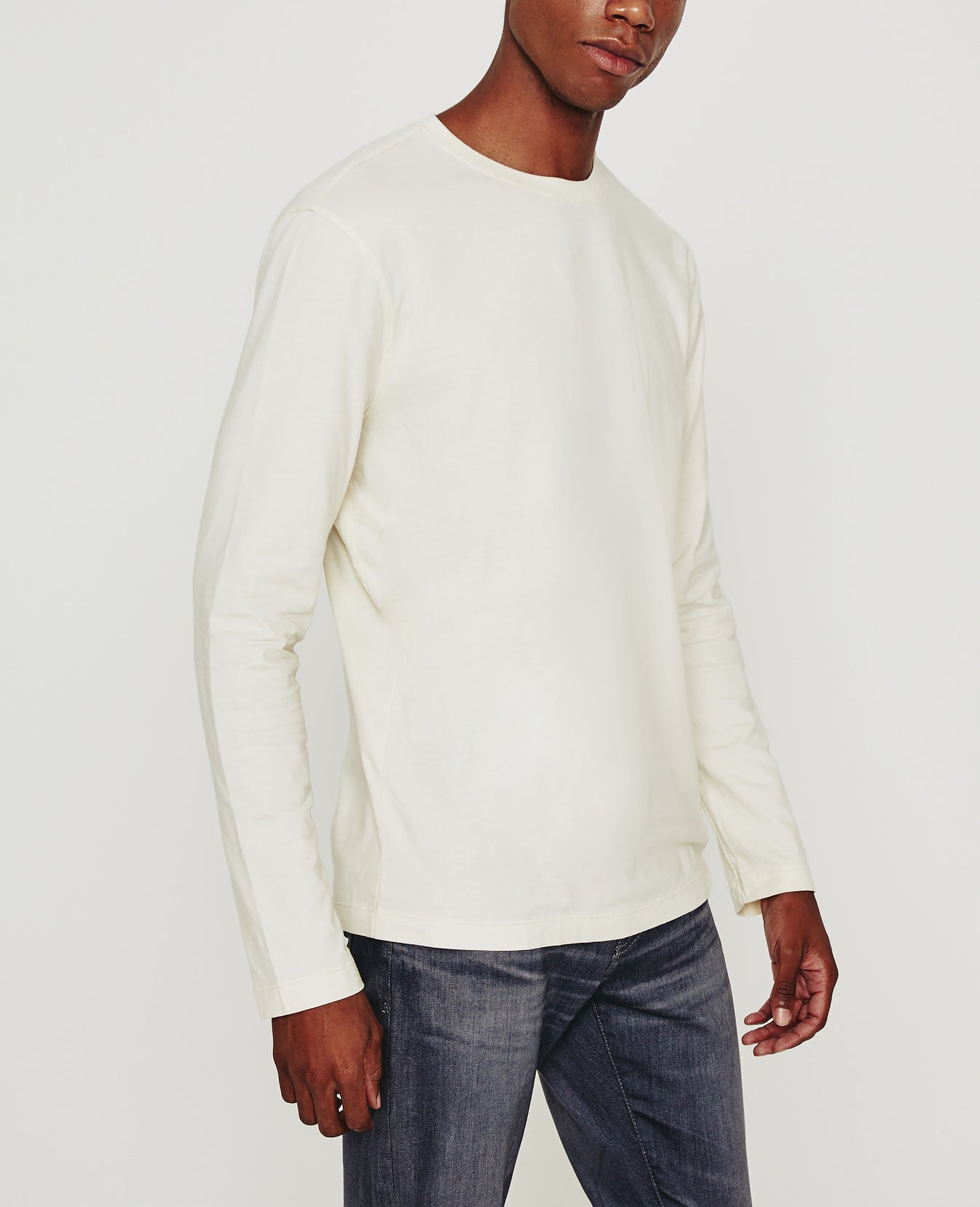 Bryce Long Sleeve Crew Ivory Dust Classic Fit Crew Men Tops Photo 4