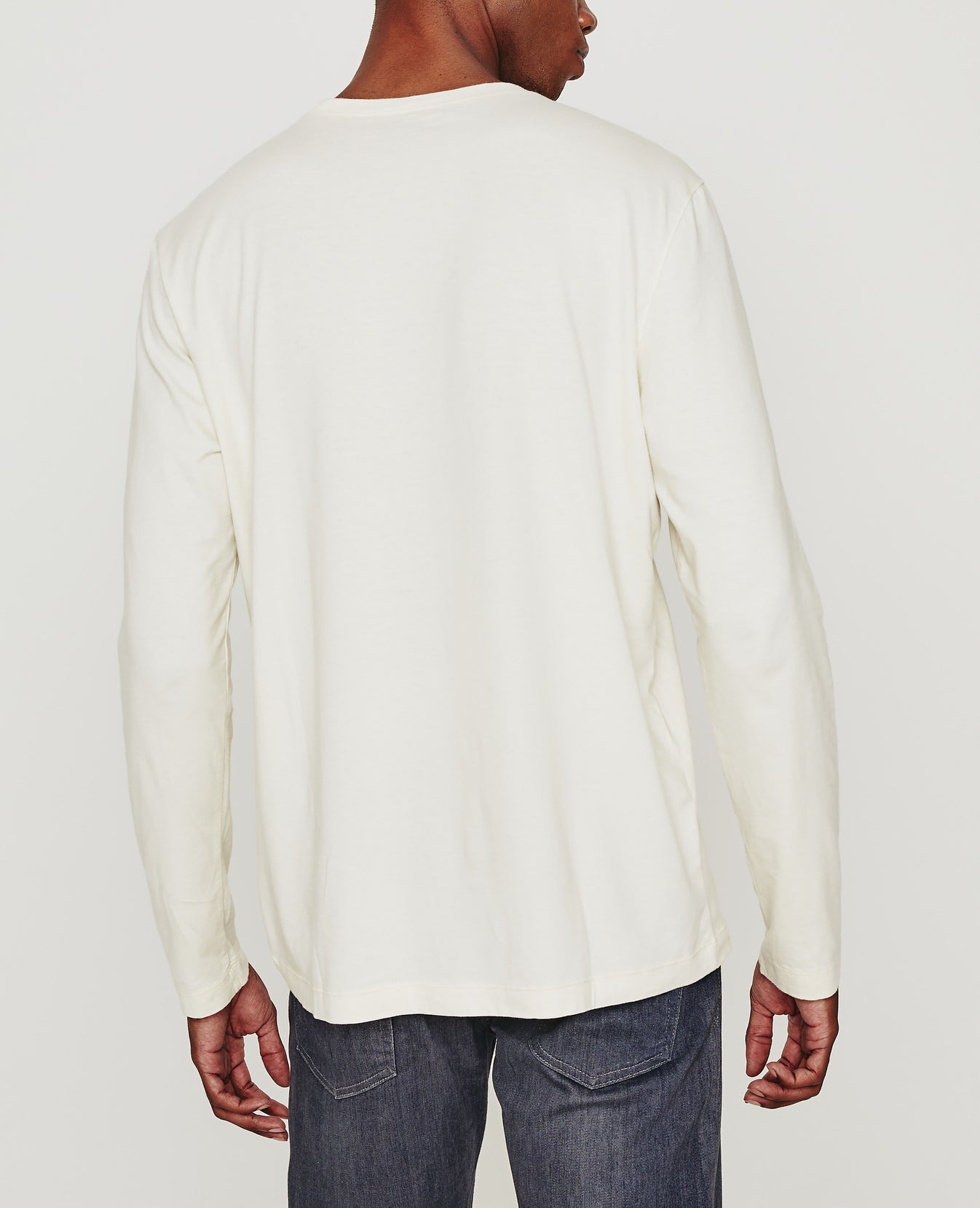 Bryce Long Sleeve Crew Ivory Dust Classic Fit Crew Men Tops Photo 6