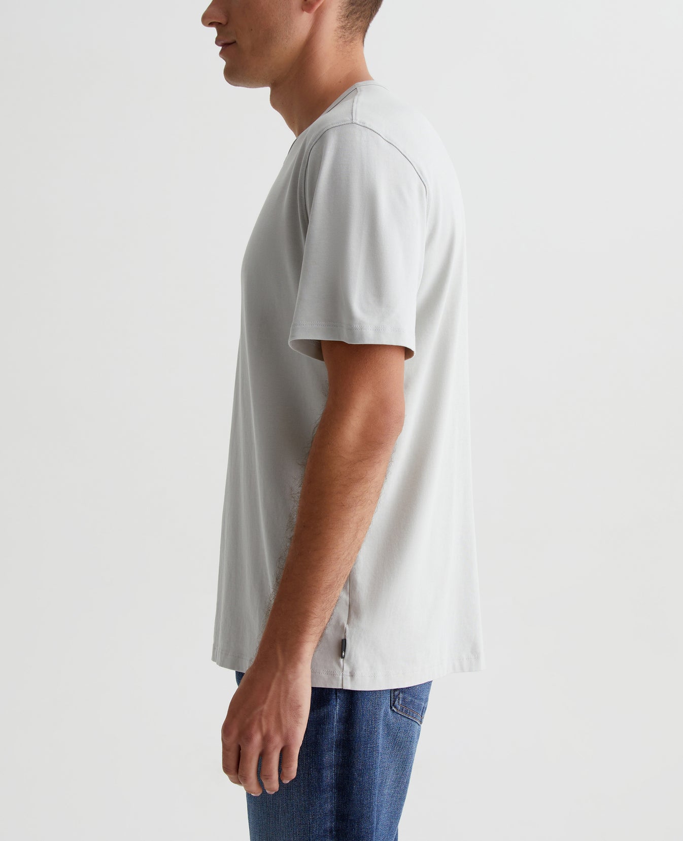 Bryce Short Sleeve Henley Silver Smoke Mens Top Photo 4