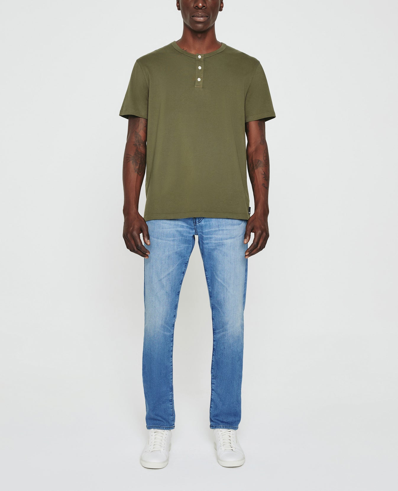 Bryce Short Sleeve Henley Shady Moss Mens Top Photo 2