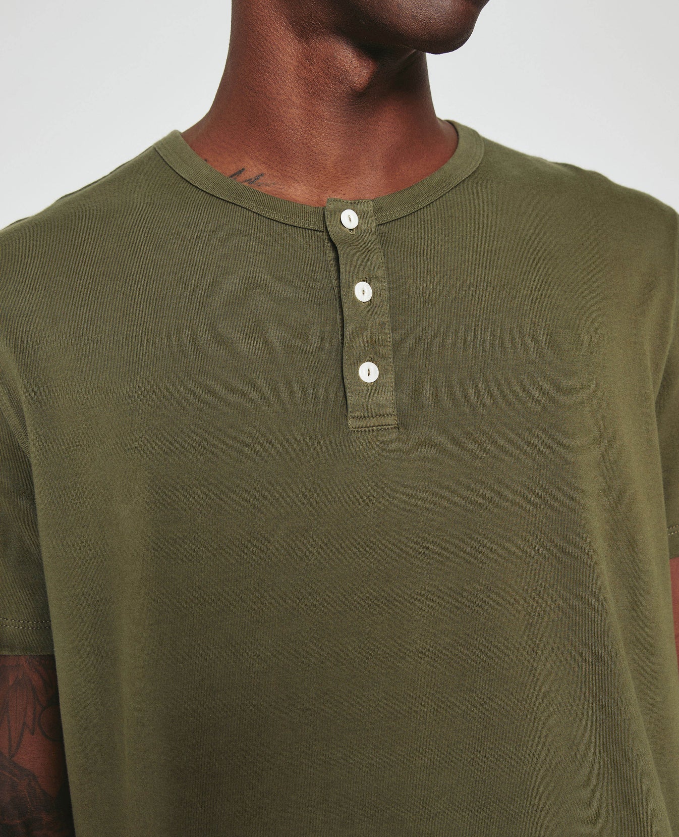Bryce Short Sleeve Henley Shady Moss Mens Top Photo 3