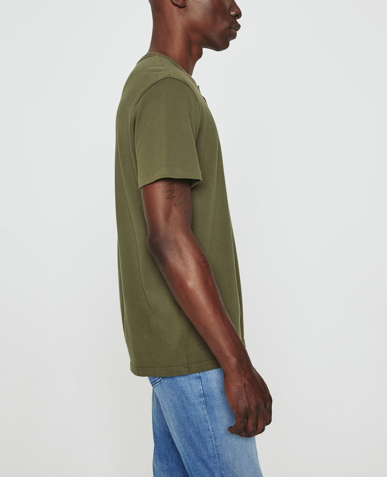 Bryce Short Sleeve Henley Shady Moss Mens Top Photo 5