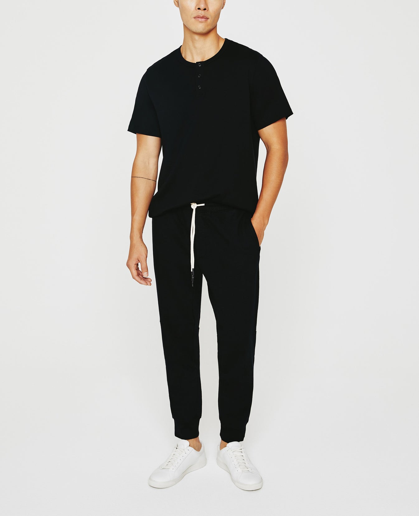 Bryce Short Sleeve Henley True Black Classic Henley Men Top Photo 6