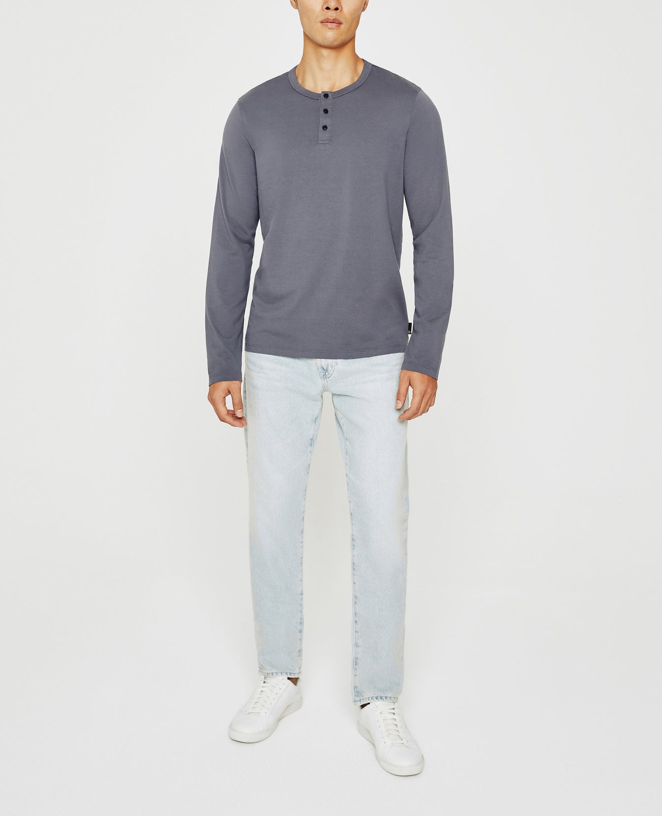 Bryce Long Sleeve Henley Slate Sky Classic Henley Men Top Photo 1