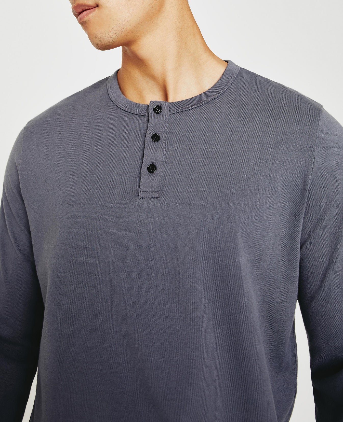 Bryce Long Sleeve Henley Slate Sky Classic Henley Men Top Photo 4