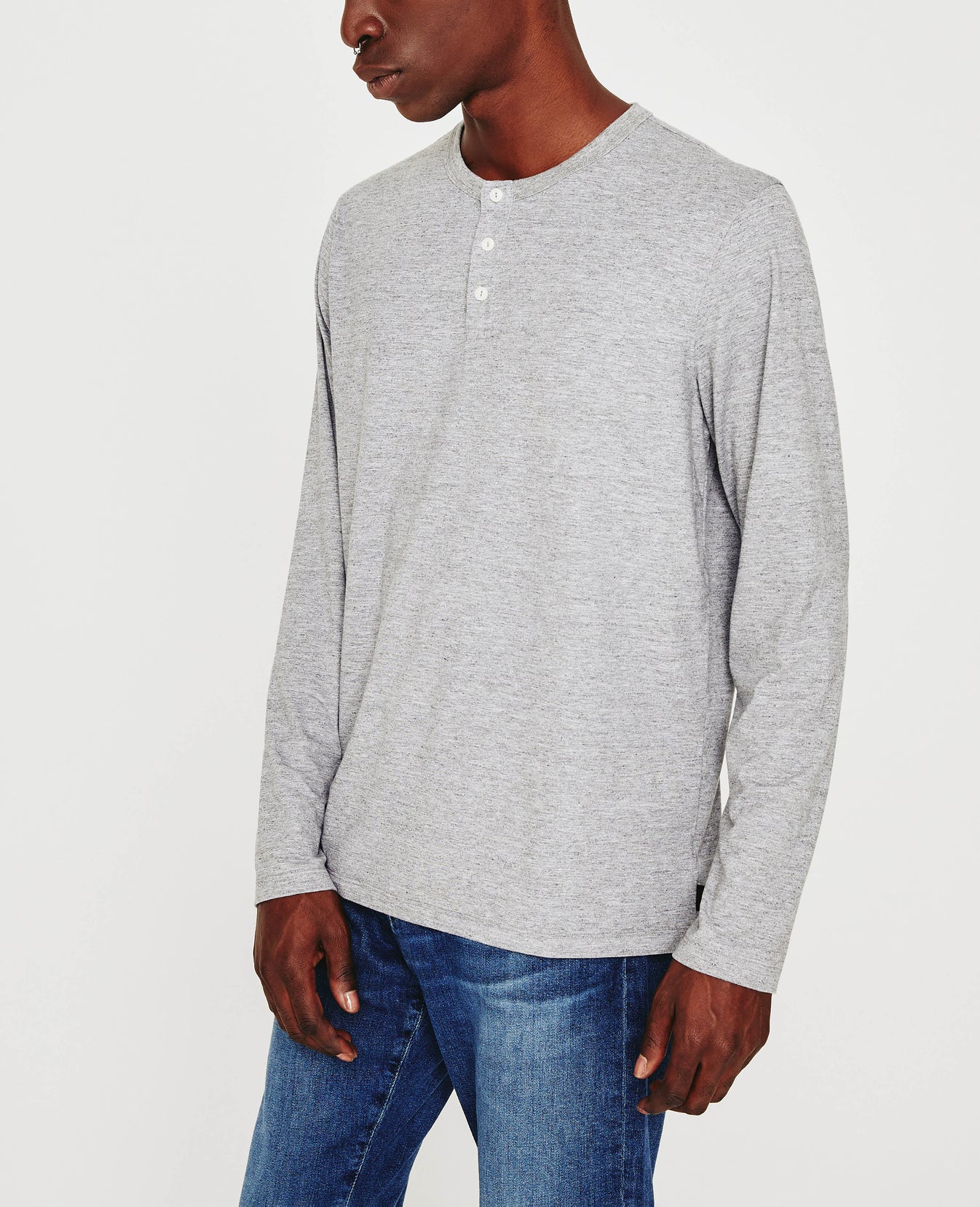 Bryce Long Sleeve Henley Heather Grey mens Top Photo 5