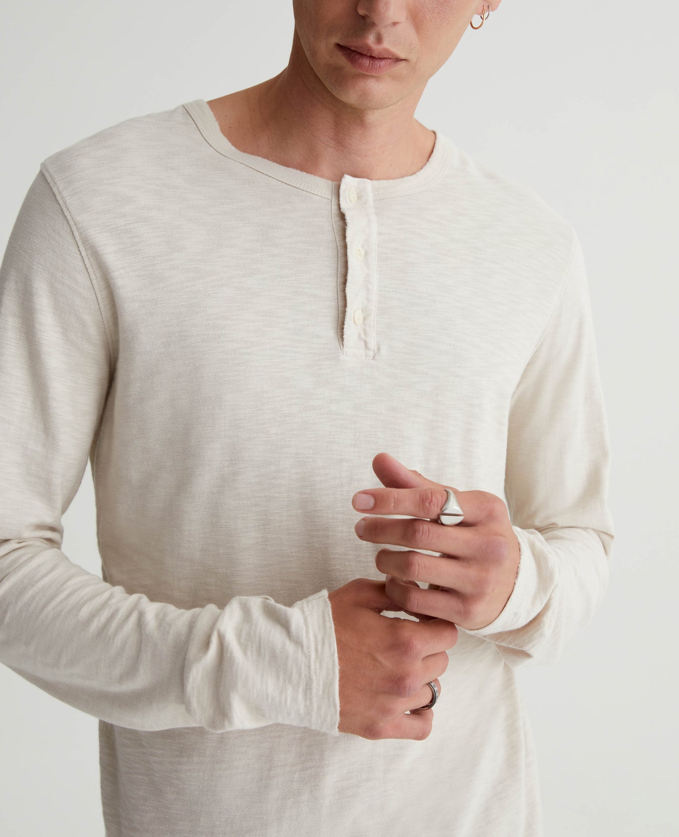 Bryce Long Sleeve Henley 5 Years Dried Spring Mens Top Photo 2